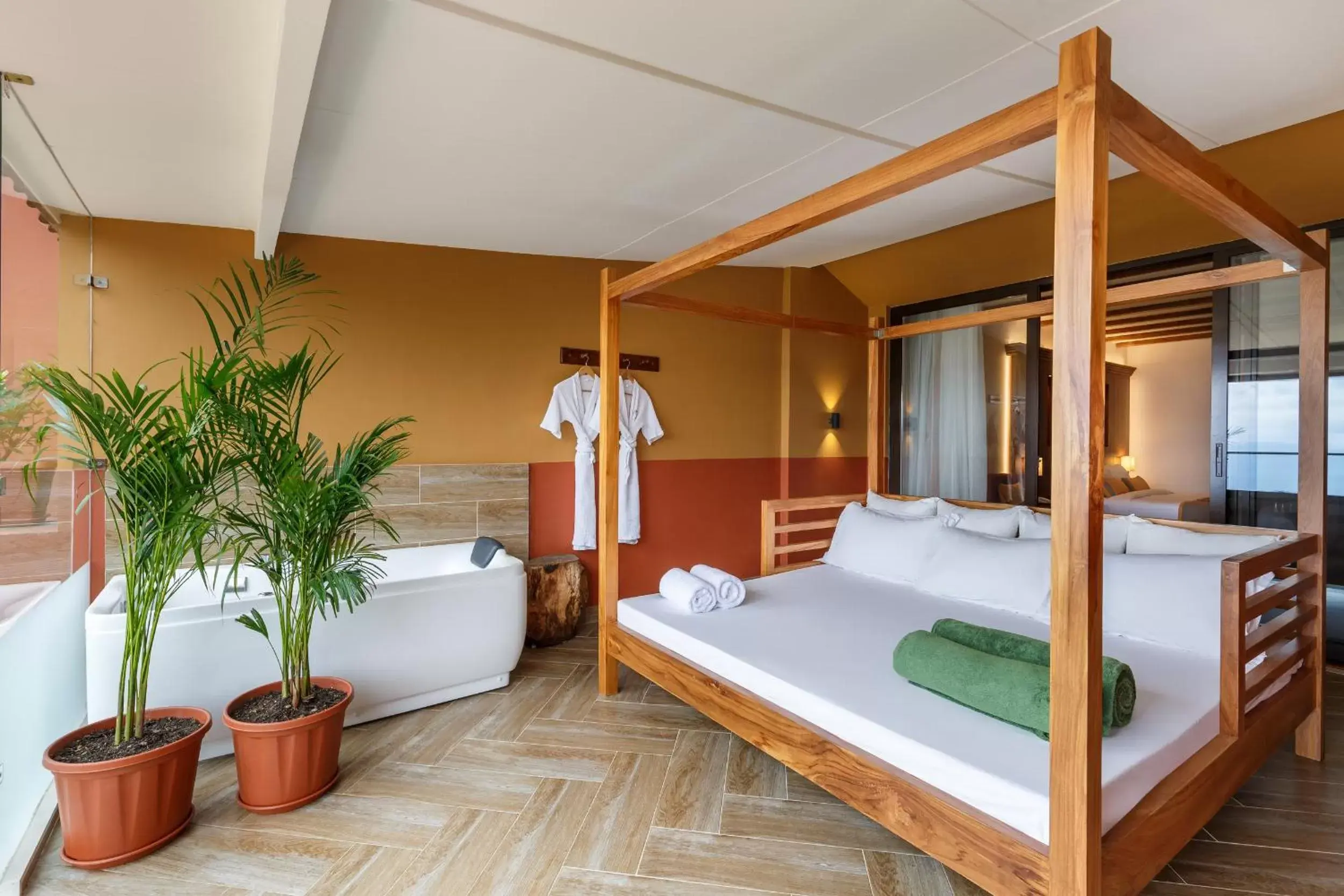 Bathroom, Bed in Club Himalaya, by ACE Hotels