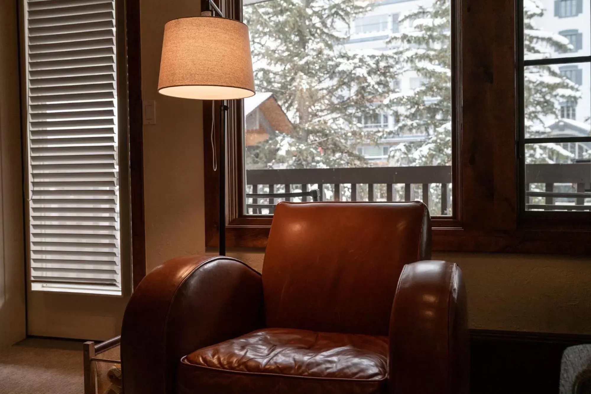 Winter, Seating Area in Lodge at Vail Condominiums