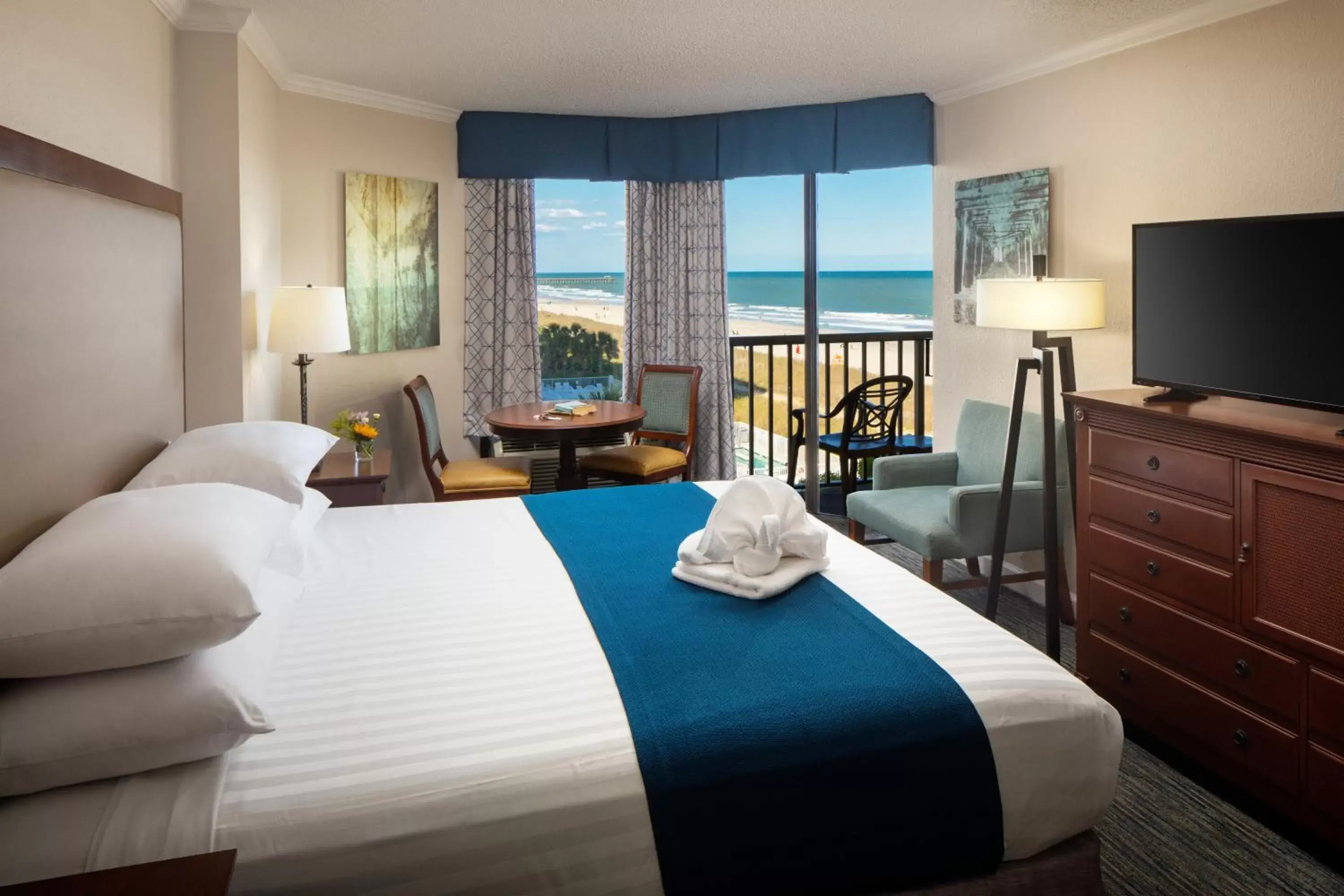 Bed in Sea Crest Oceanfront Resort