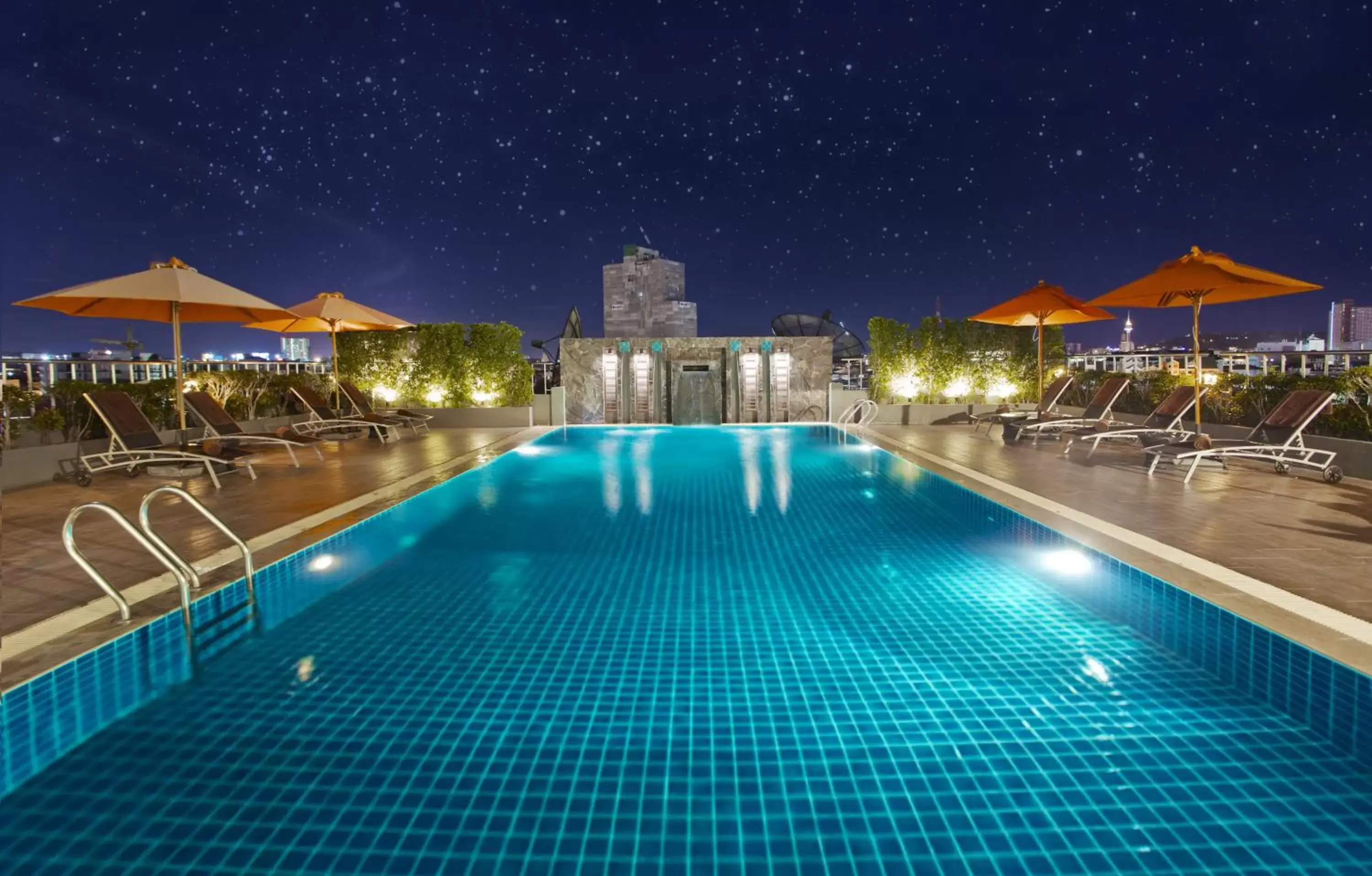 Night, Swimming Pool in Adelphi Pattaya - SHA Extra Plus