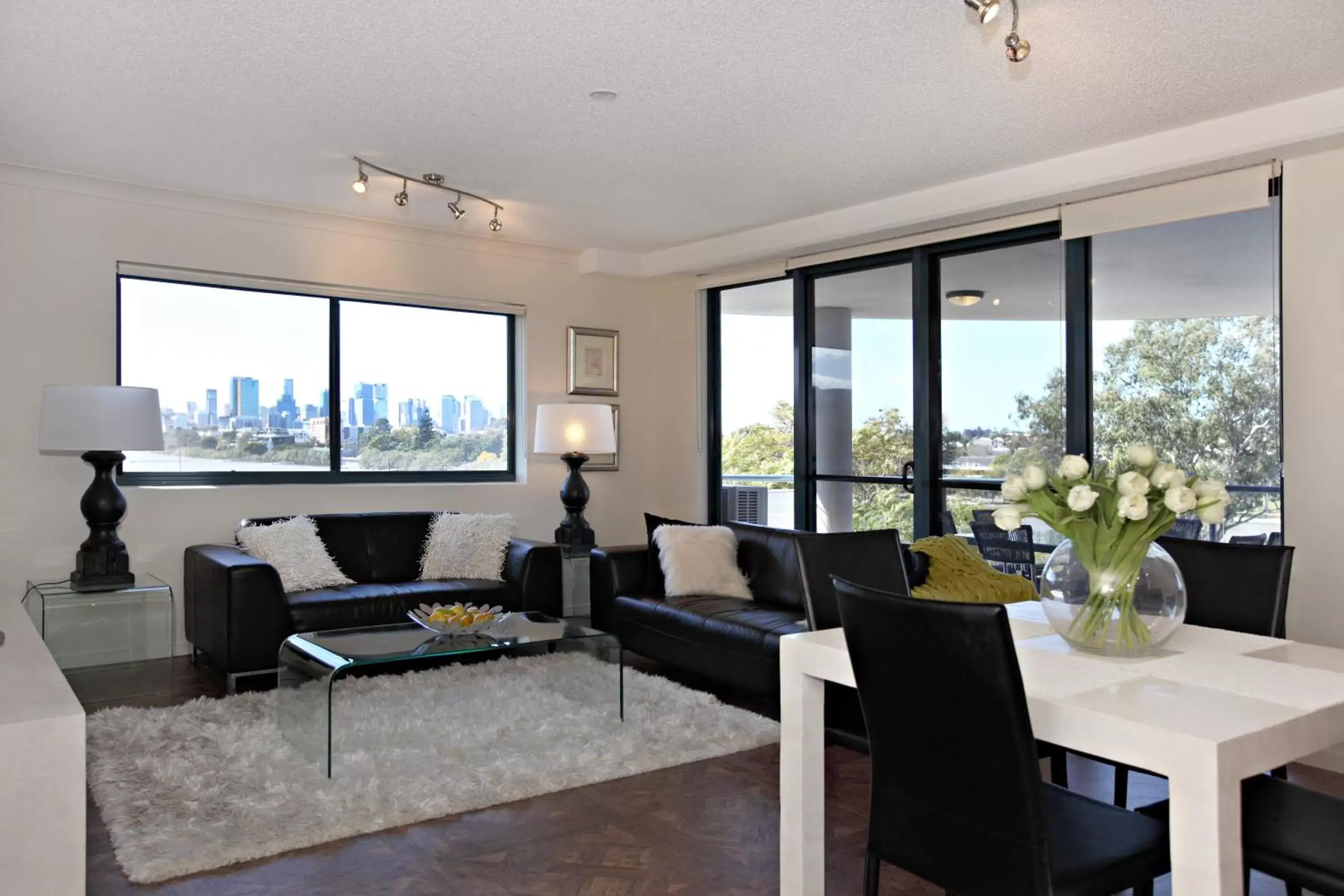 Living room in Inn on the Park Apartments