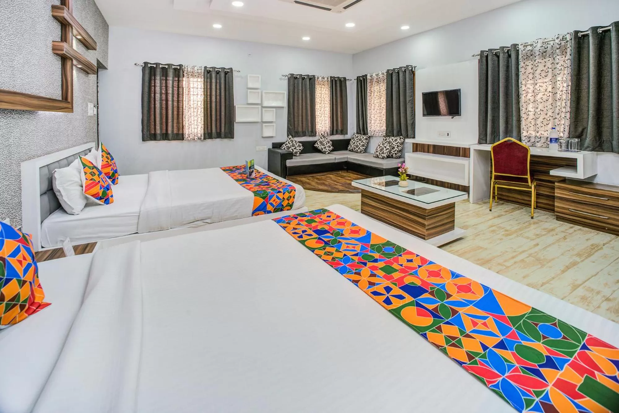 Bedroom, Bed in FabHotel Bee Town