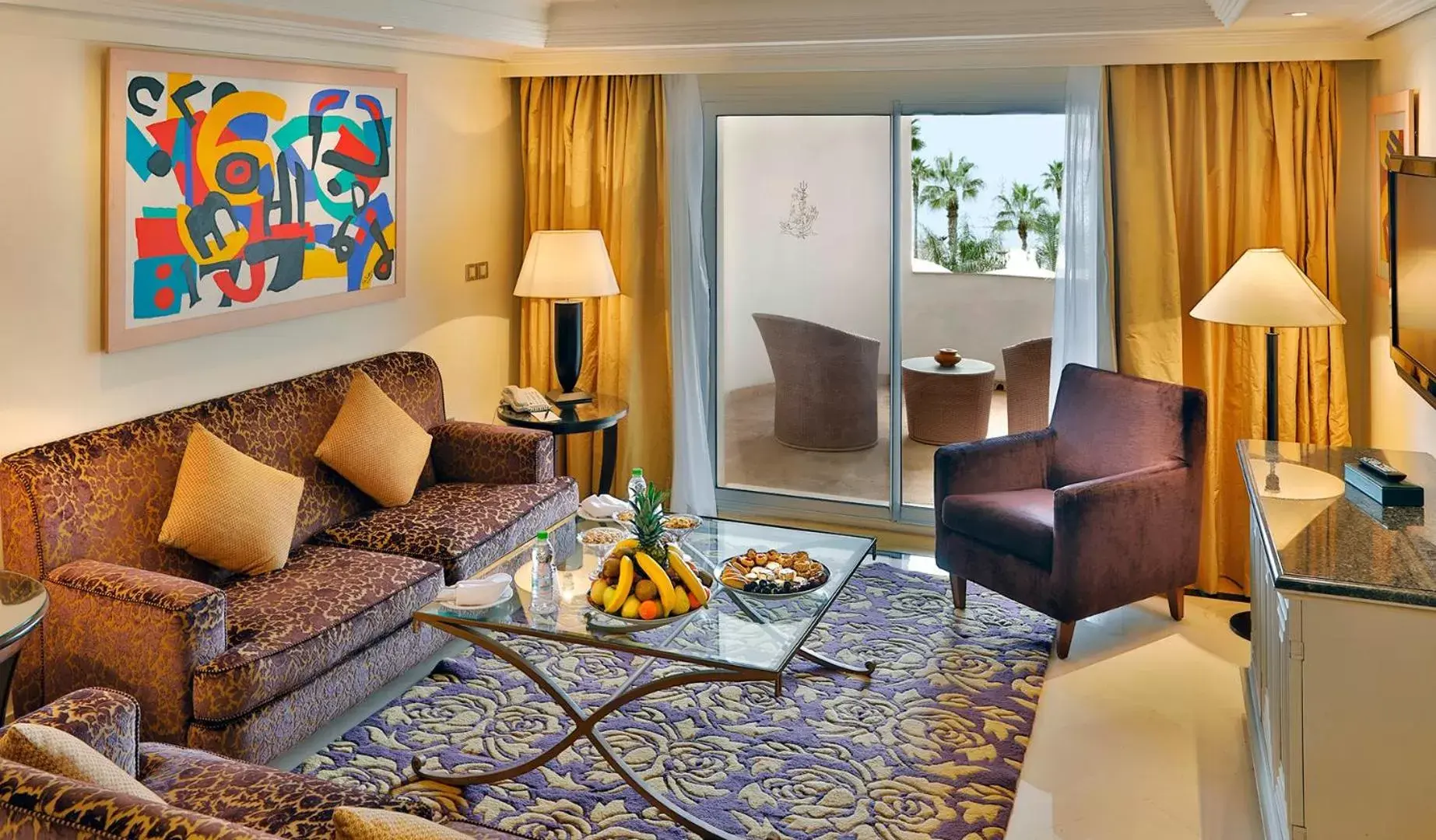 Living room in L' Amphitrite Palace Beach Resort & Spa Living room in L' Amphitrite Palace Beach Resort & Spa