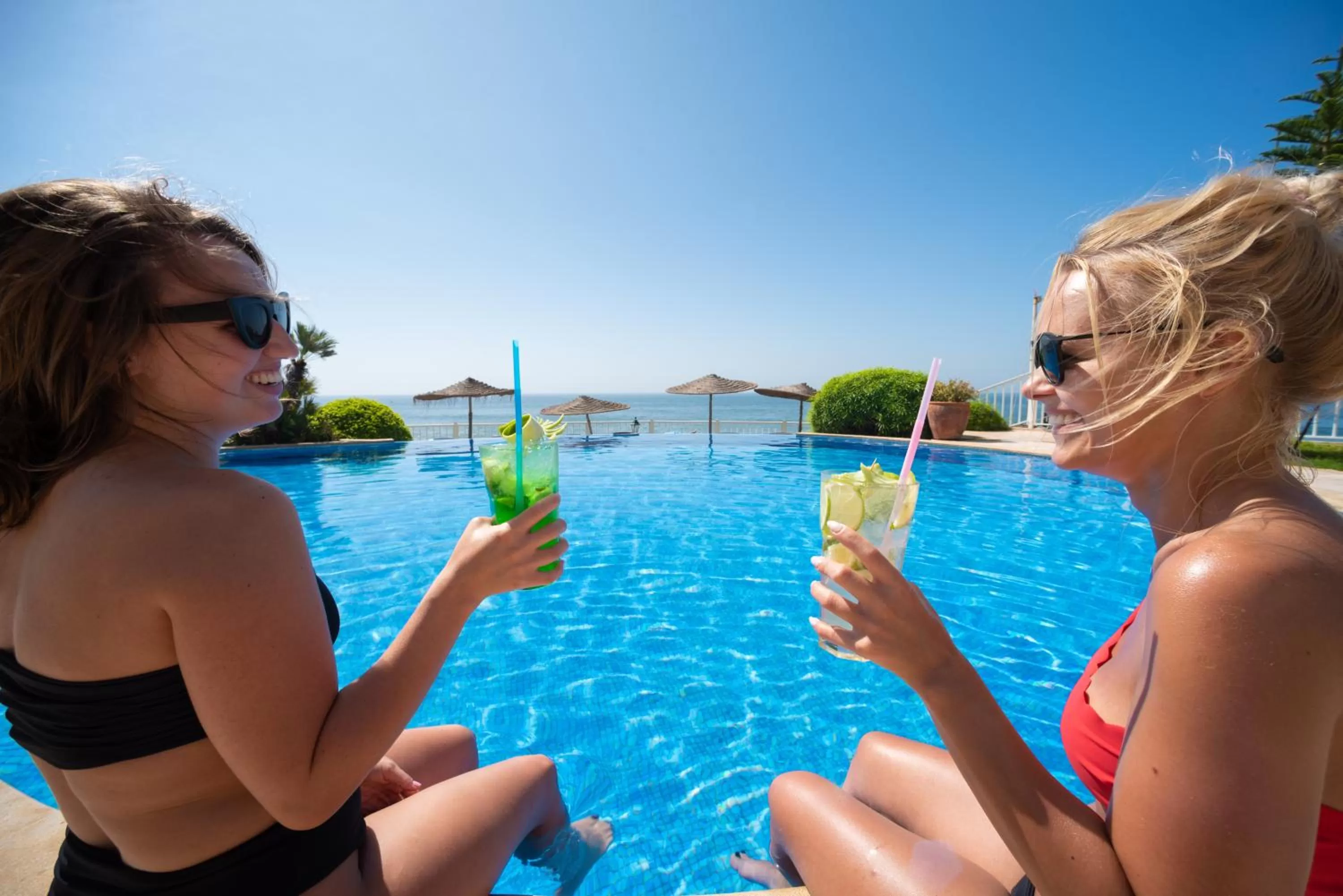 Pool view in Appart-hotel La Source