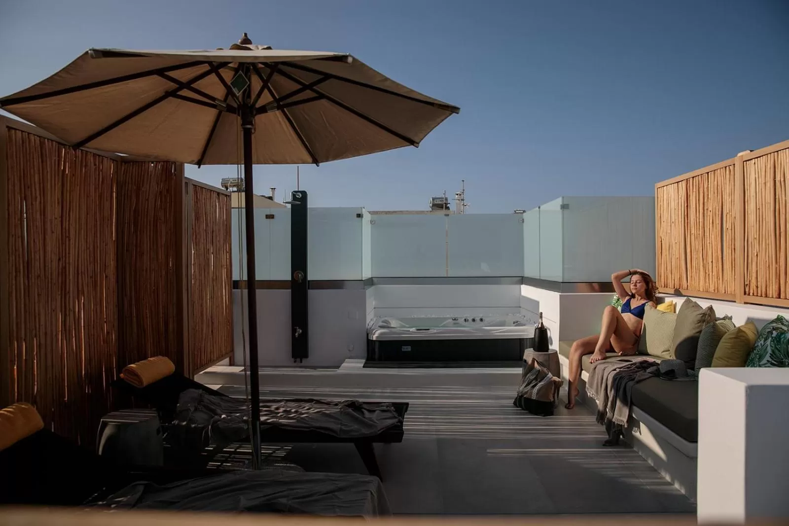 Hot Tub in Makava Suites Naxos