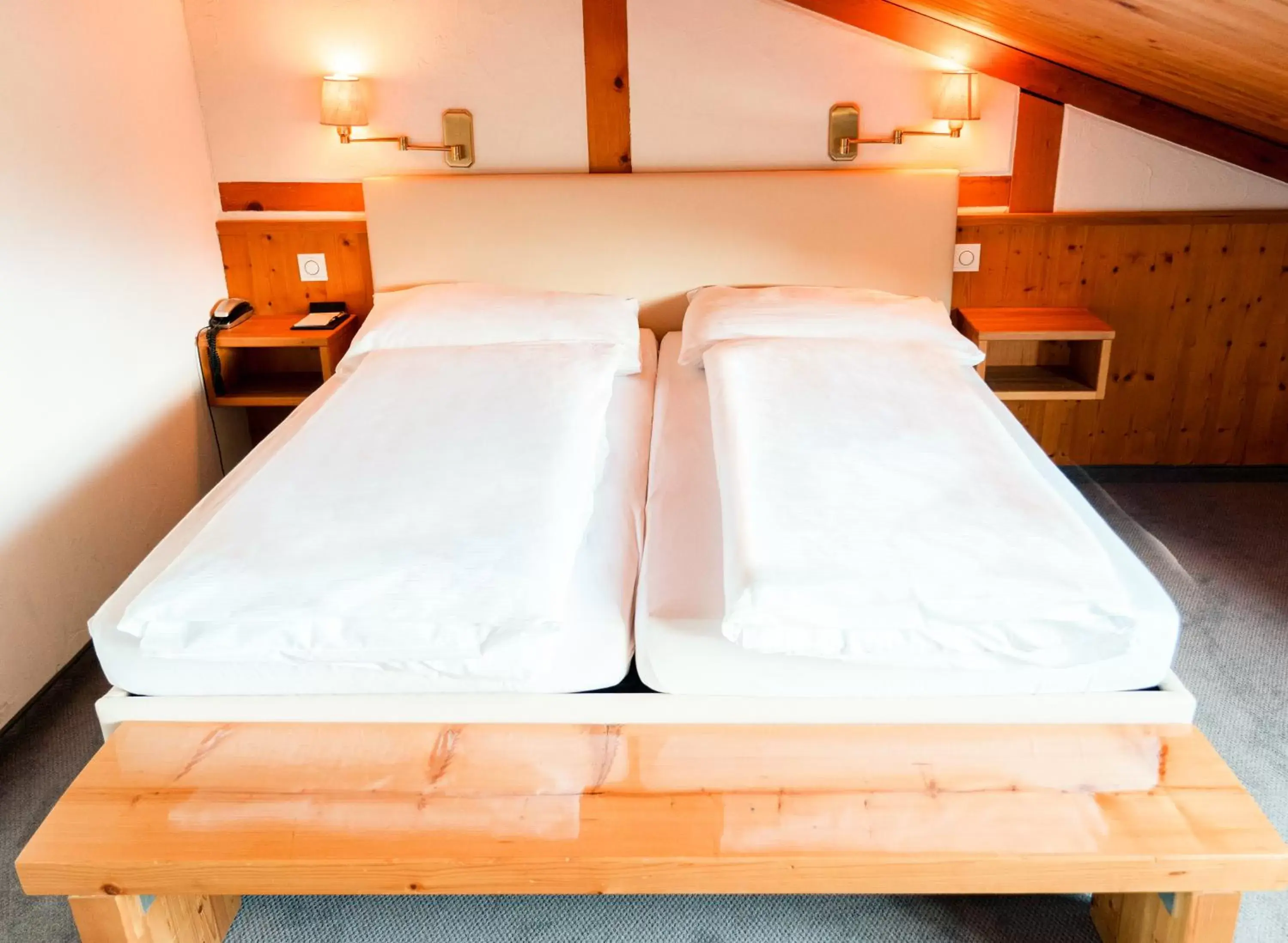 Bed in Hillsite Hotel Restaurant Flims