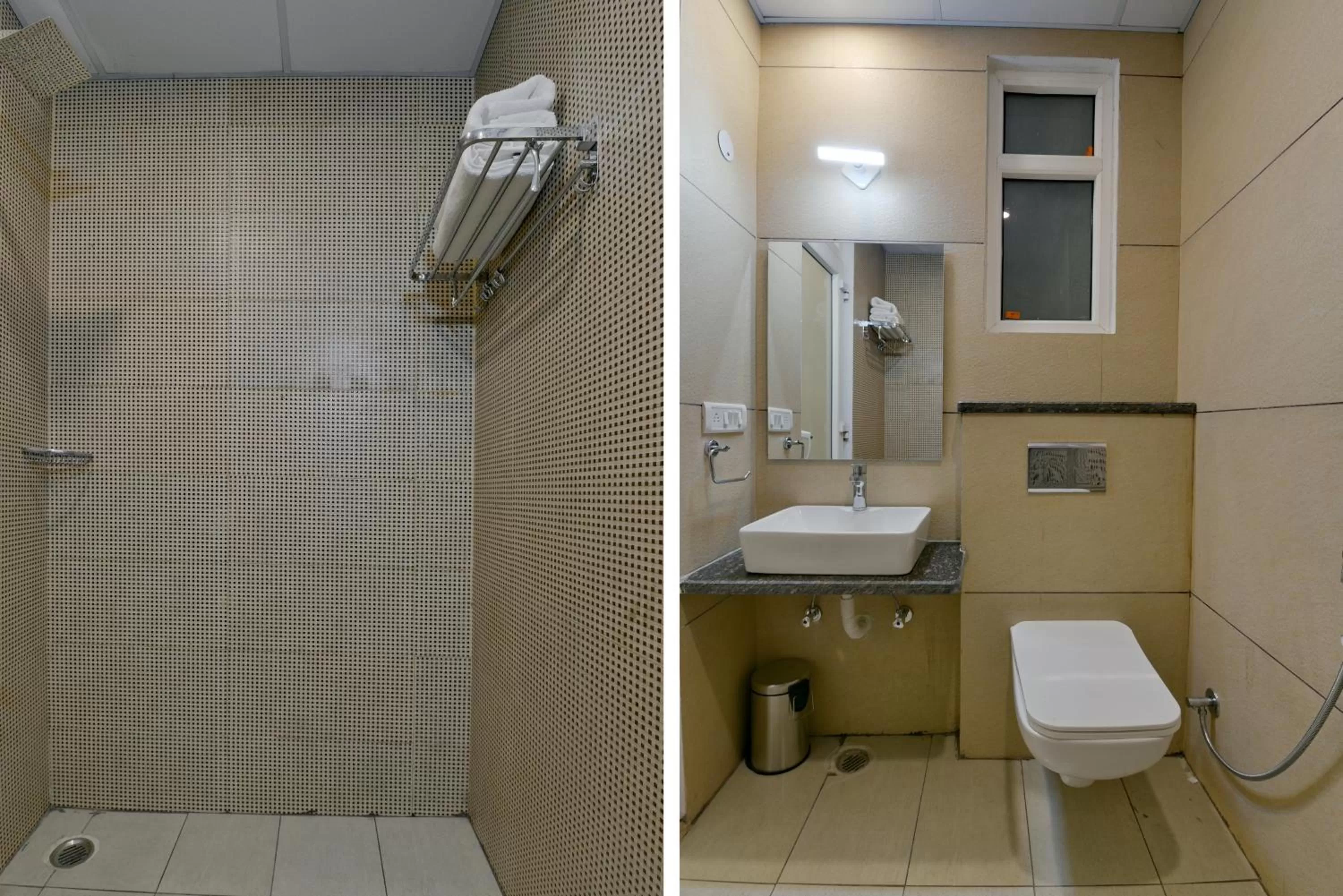 Bathroom in The Metro Stay By F9 Hotels-Near Sector 18 Metro Station Noida