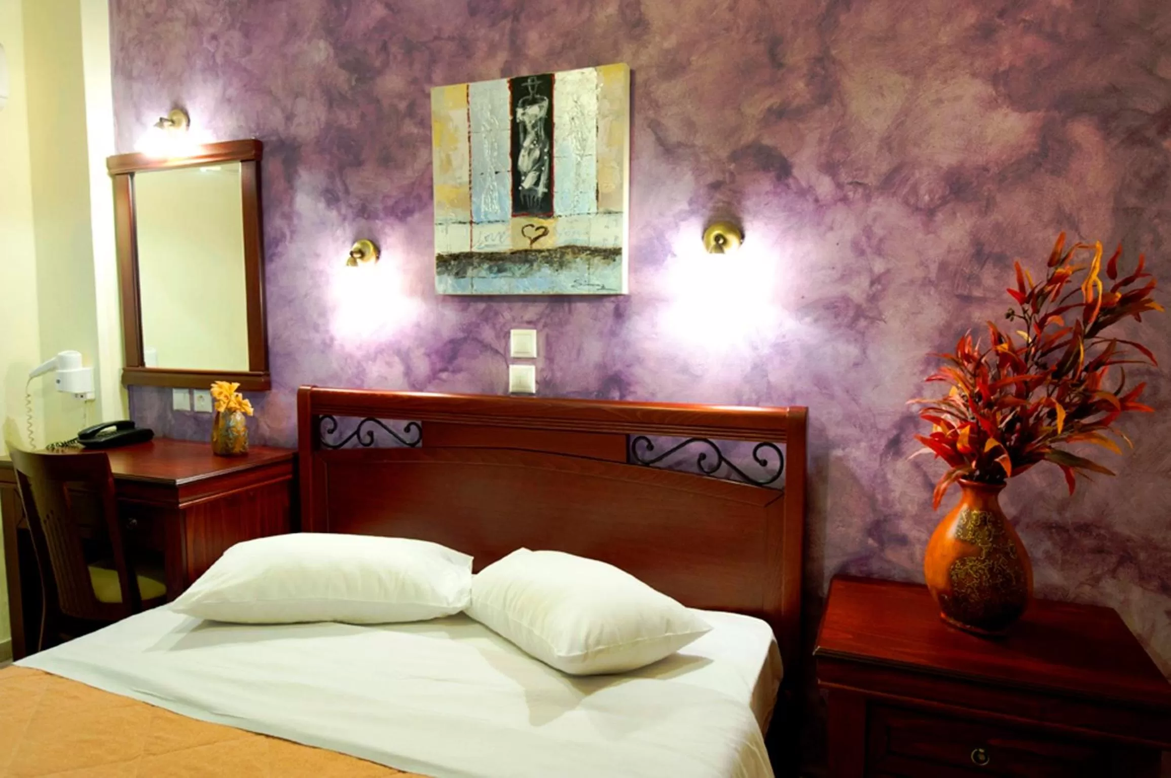 Bed in Pergamos Hotel