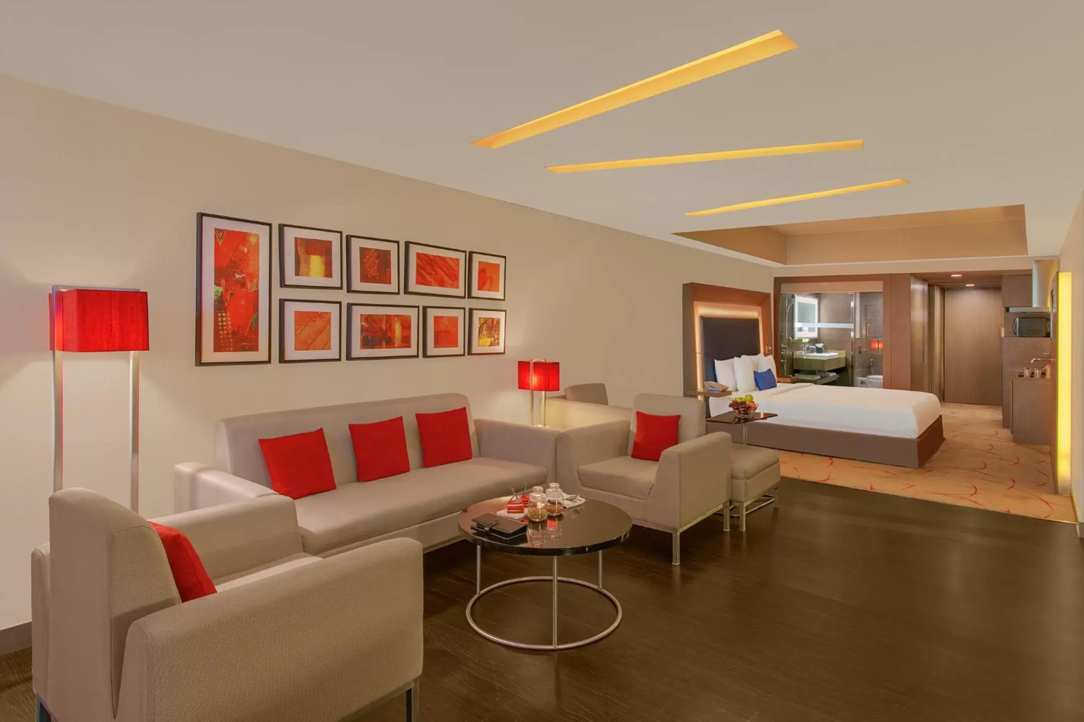 Seating area, Bed in Novotel Ahmedabad