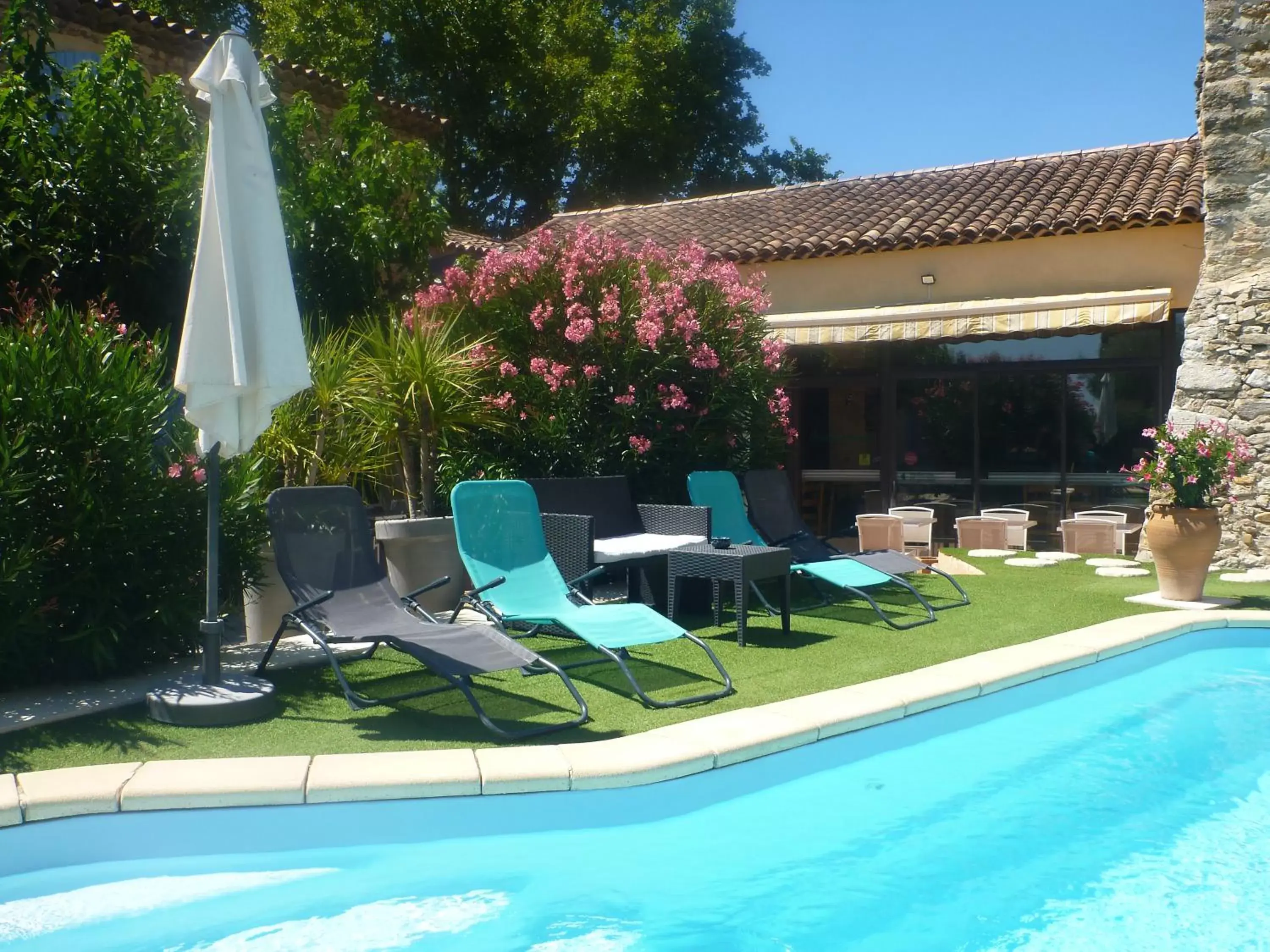 Patio, Swimming Pool in La Bastide Saint Bach