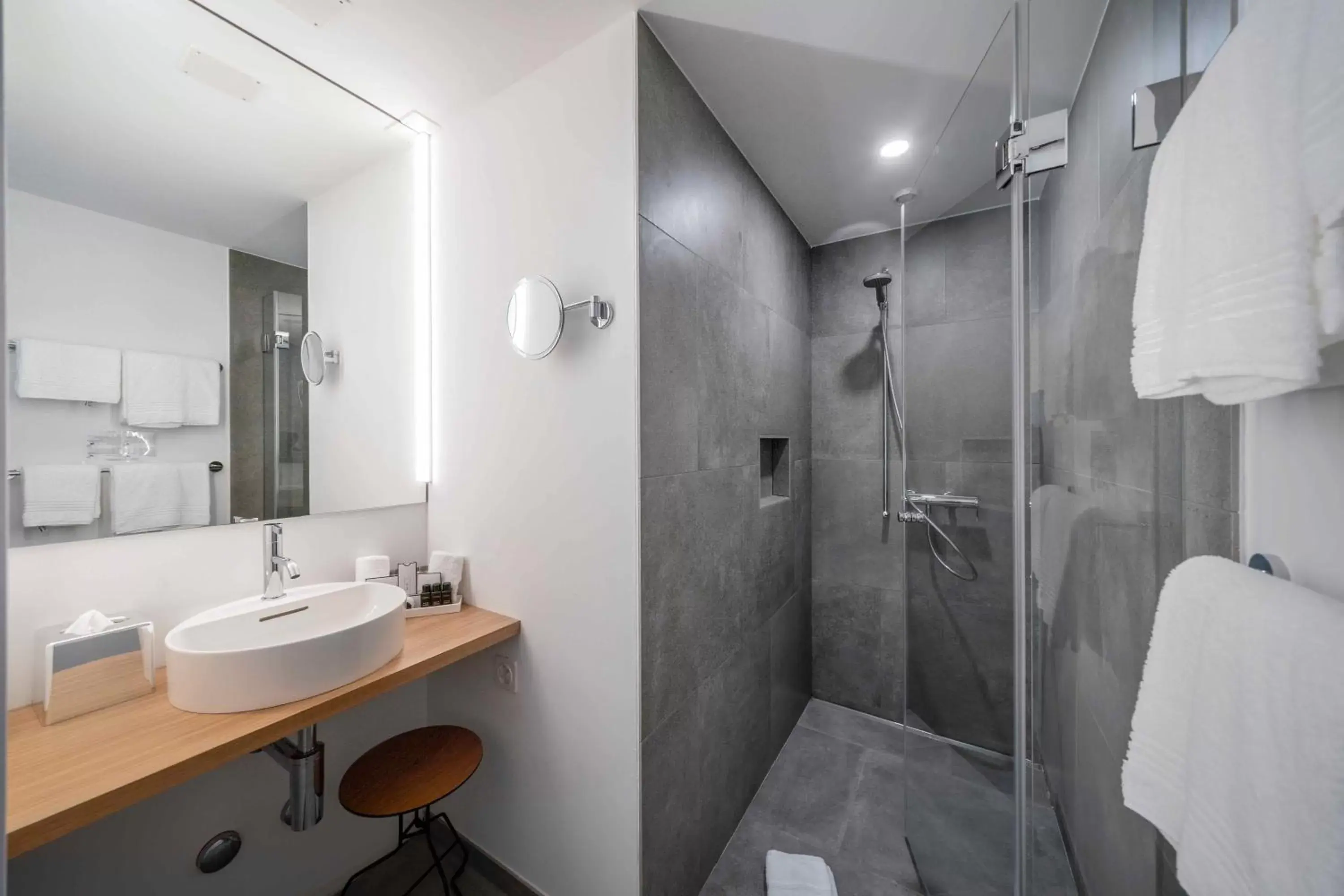 Shower, Bathroom in SET Hotel.Residence by Teufelhof Basel