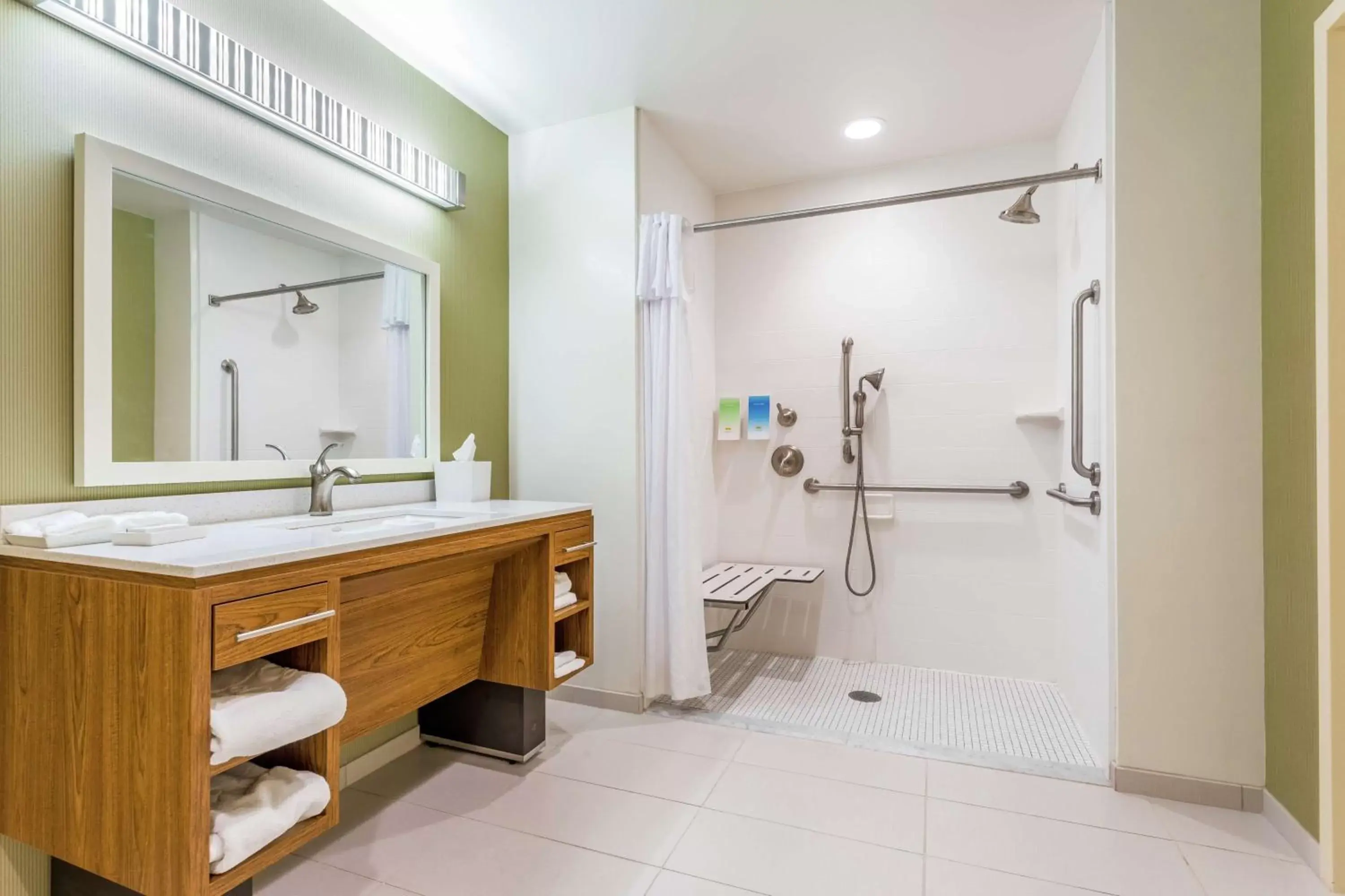 Bathroom in Home2 Suites by Hilton Albany Airport/Wolf Rd Bathroom in Home2 Suites by Hilton Albany Airport/Wolf Rd