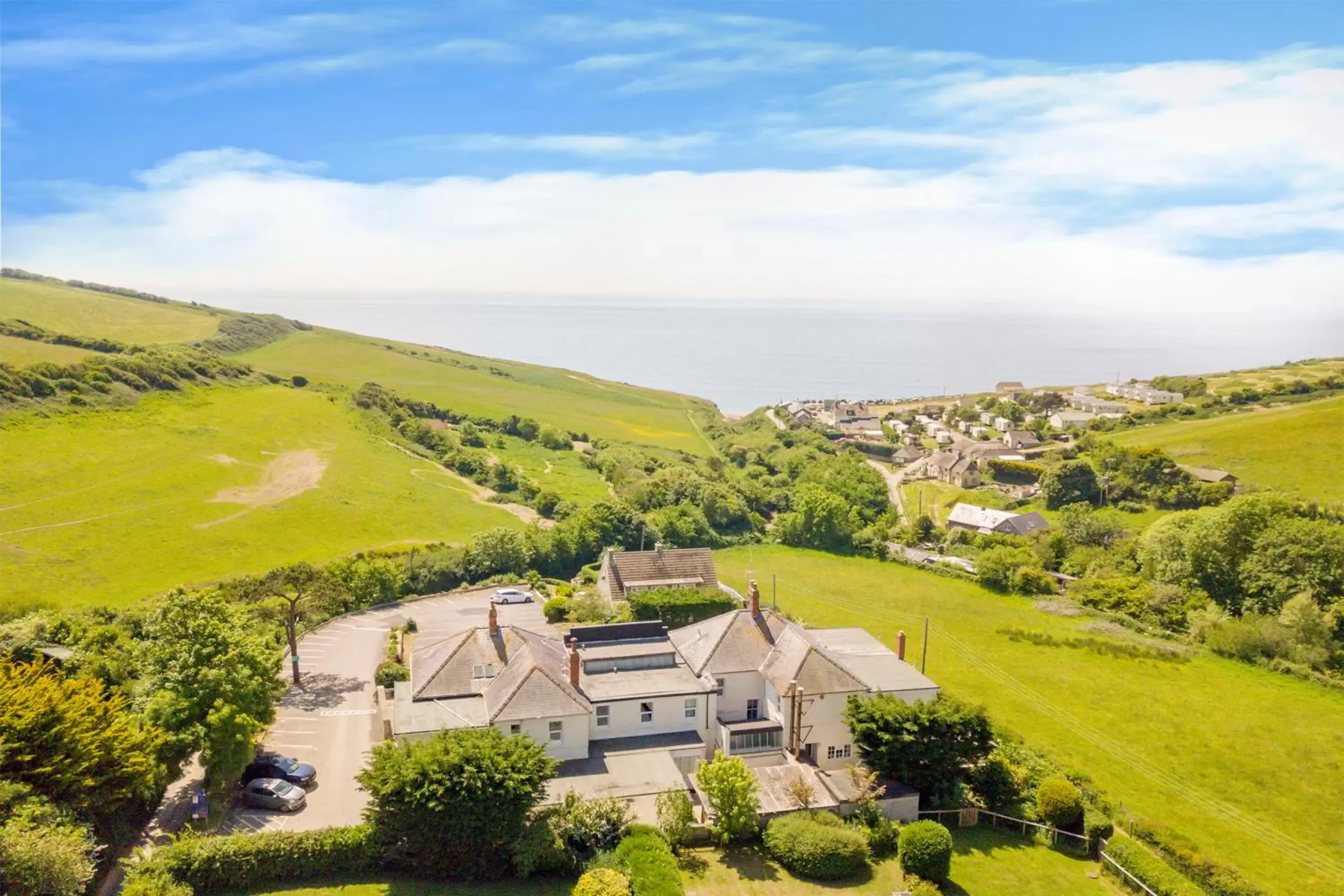 Property building, Bird's-eye View in Eype's Mouth Country Hotel