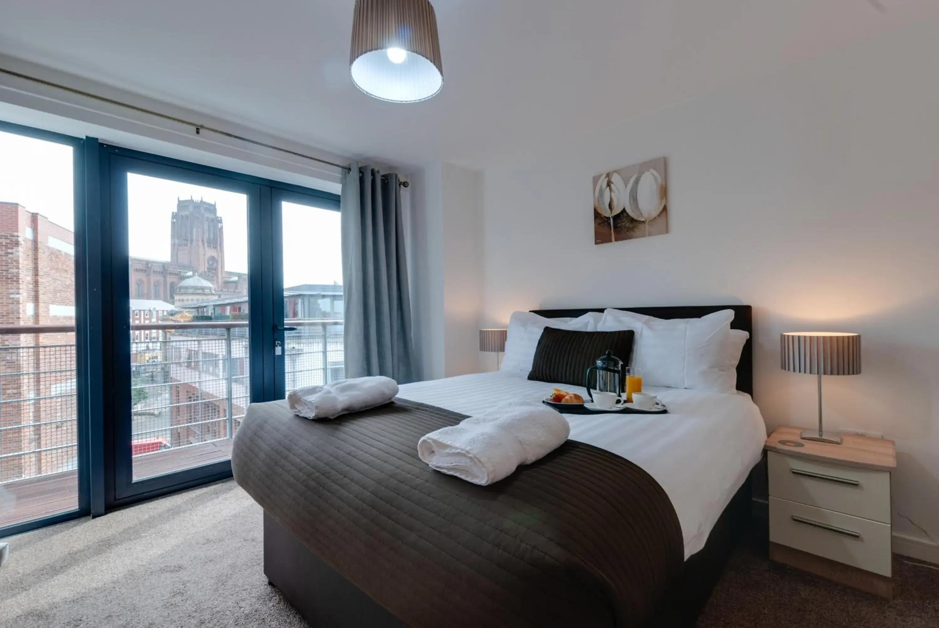 Bedroom, Bed in Base Serviced Apartments - Duke Street
