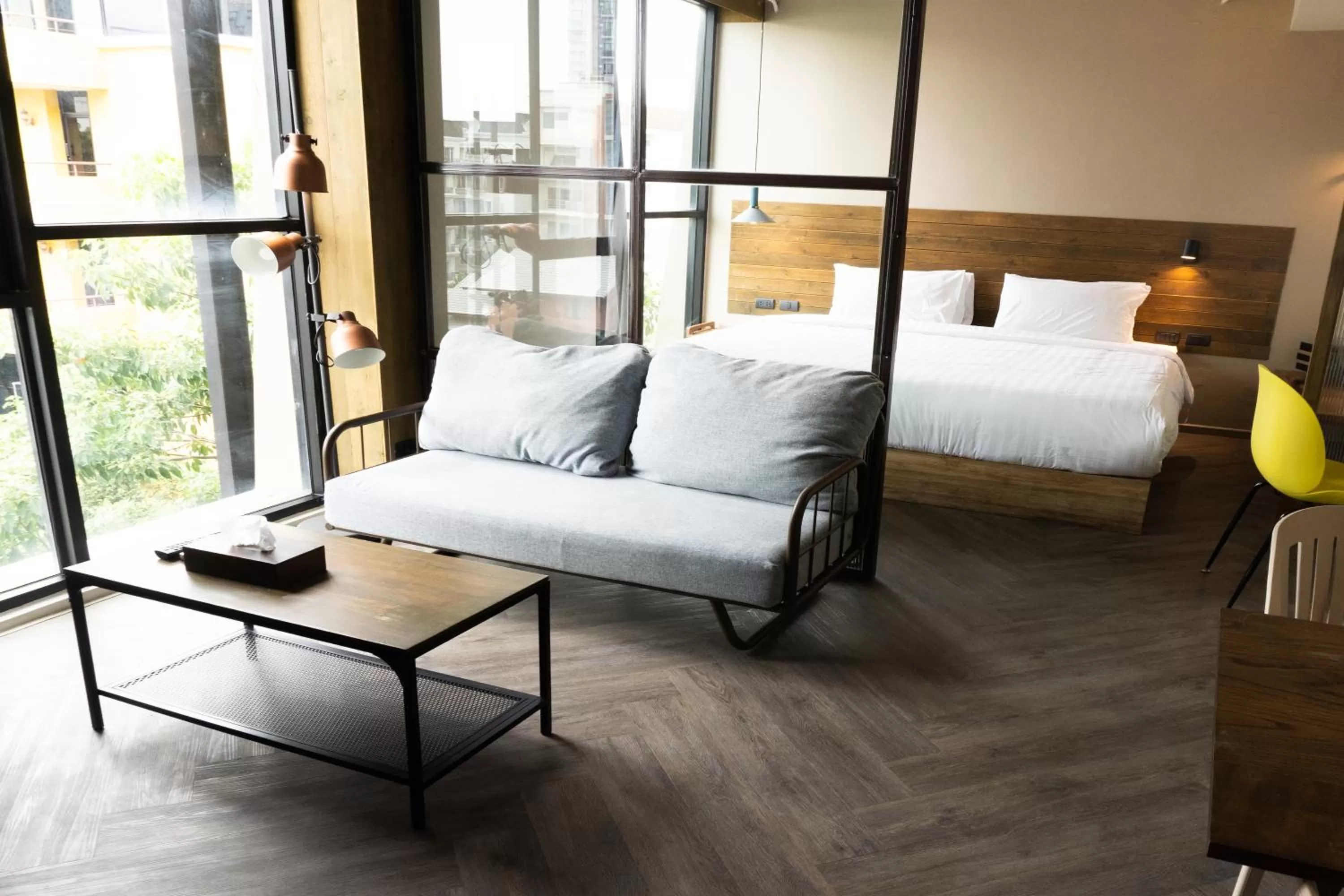 Living room, Bed in karaarom hotel