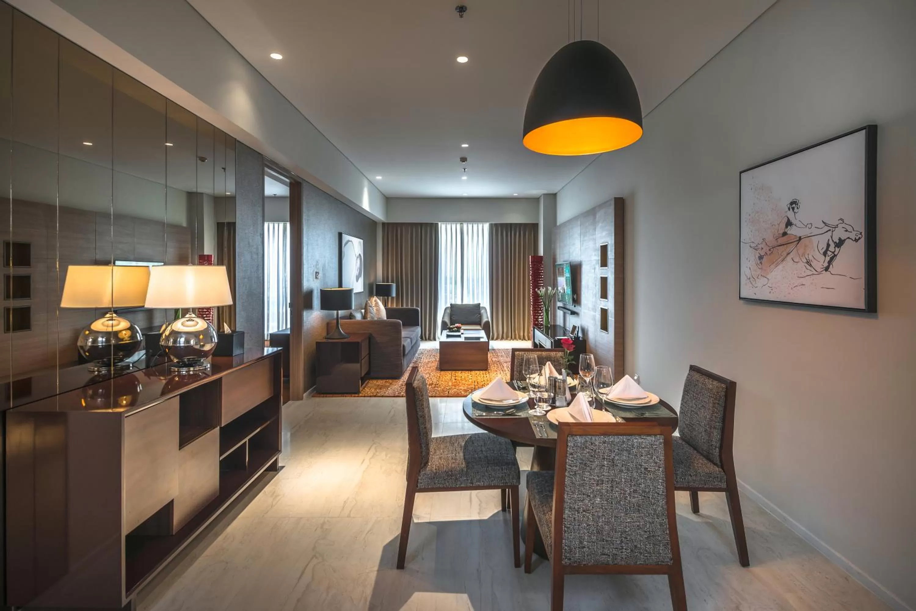 Living room in Oakwood Hotel & Residence Surabaya