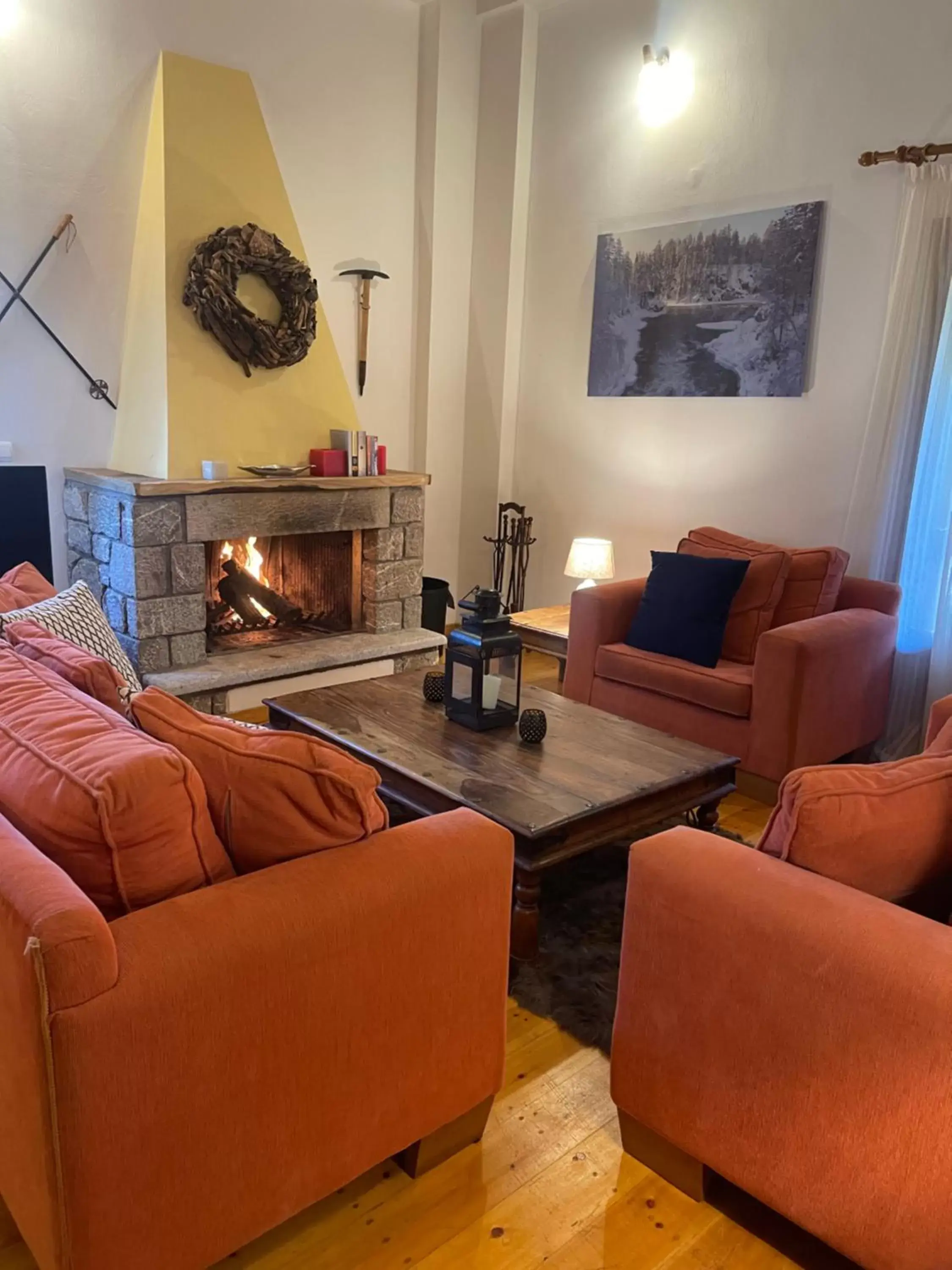 Living room, Seating Area in Parnassos Snow Hill Chalet