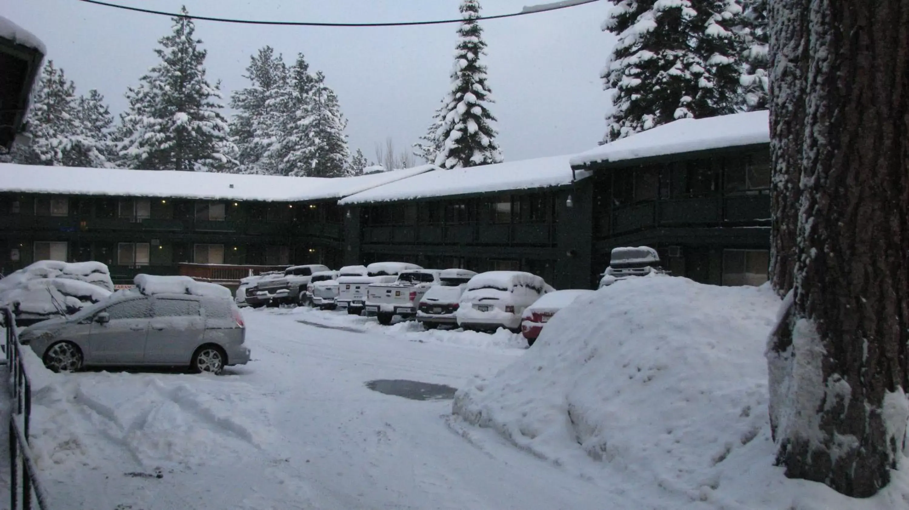 Facade/entrance, Winter in Big Pines Mountain House