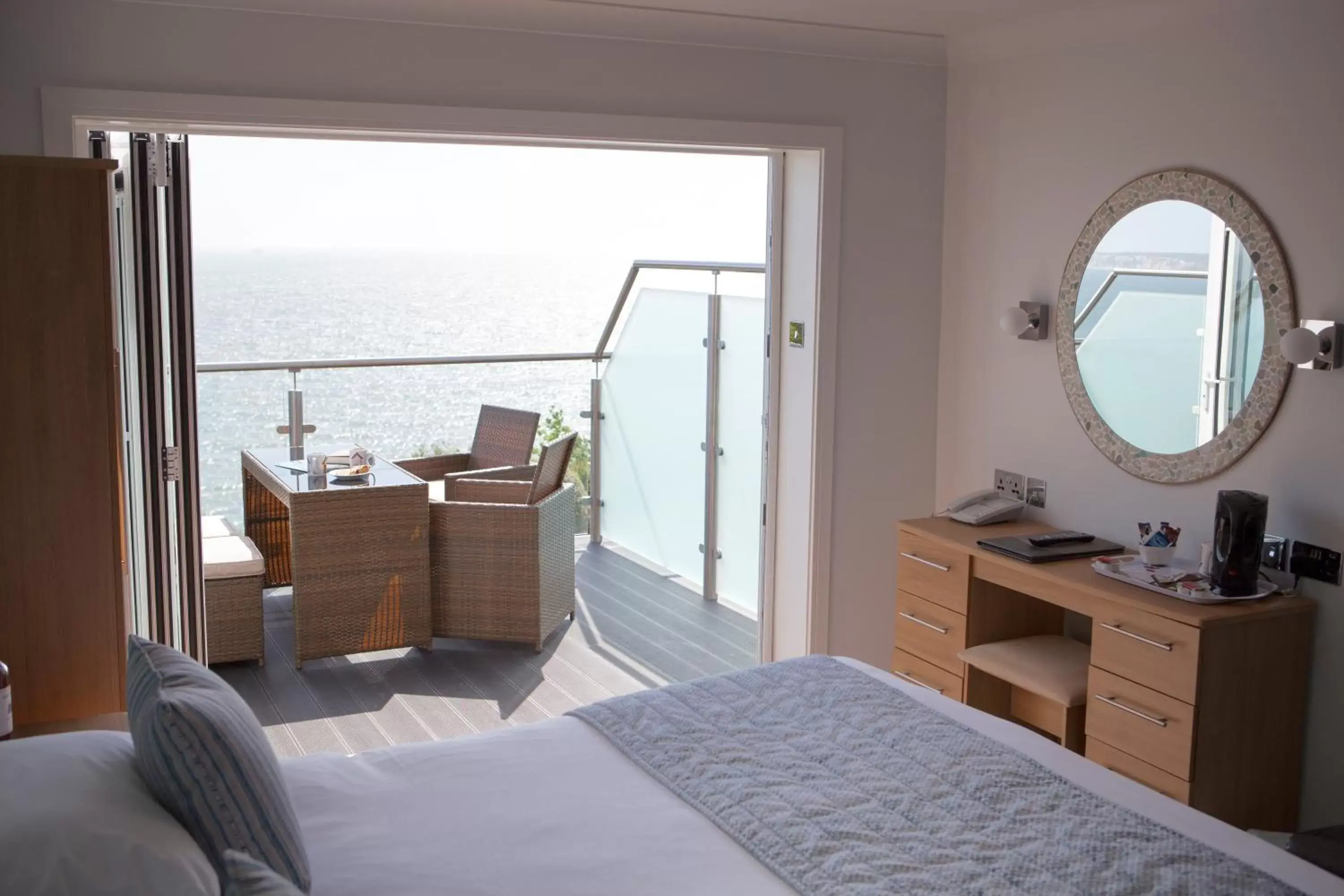 Balcony/Terrace, Bed in Luccombe Hall Hotel Balcony/Terrace, Bed in Luccombe Hall Hotel