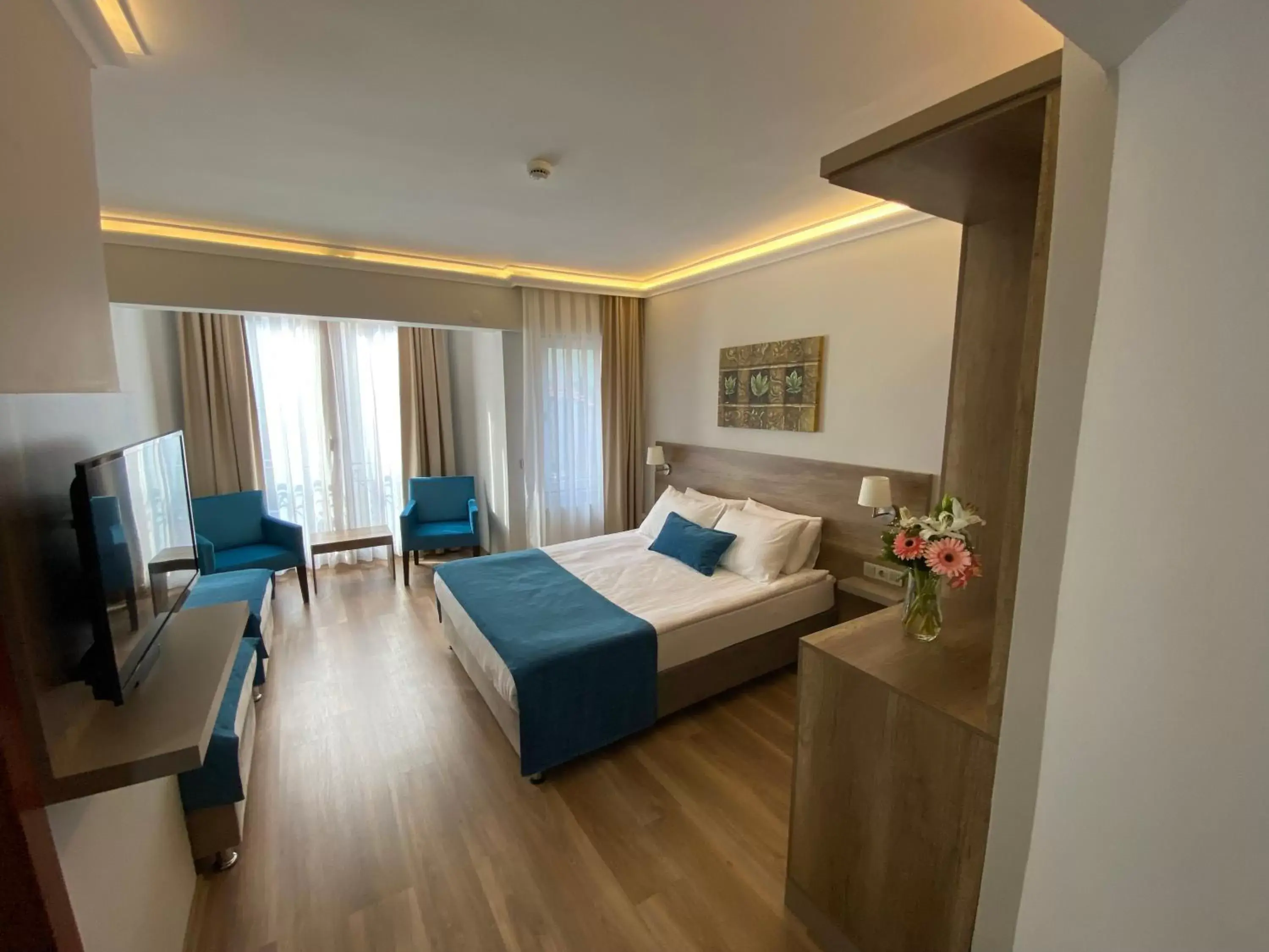 Bed in Pelit Troya Hotel