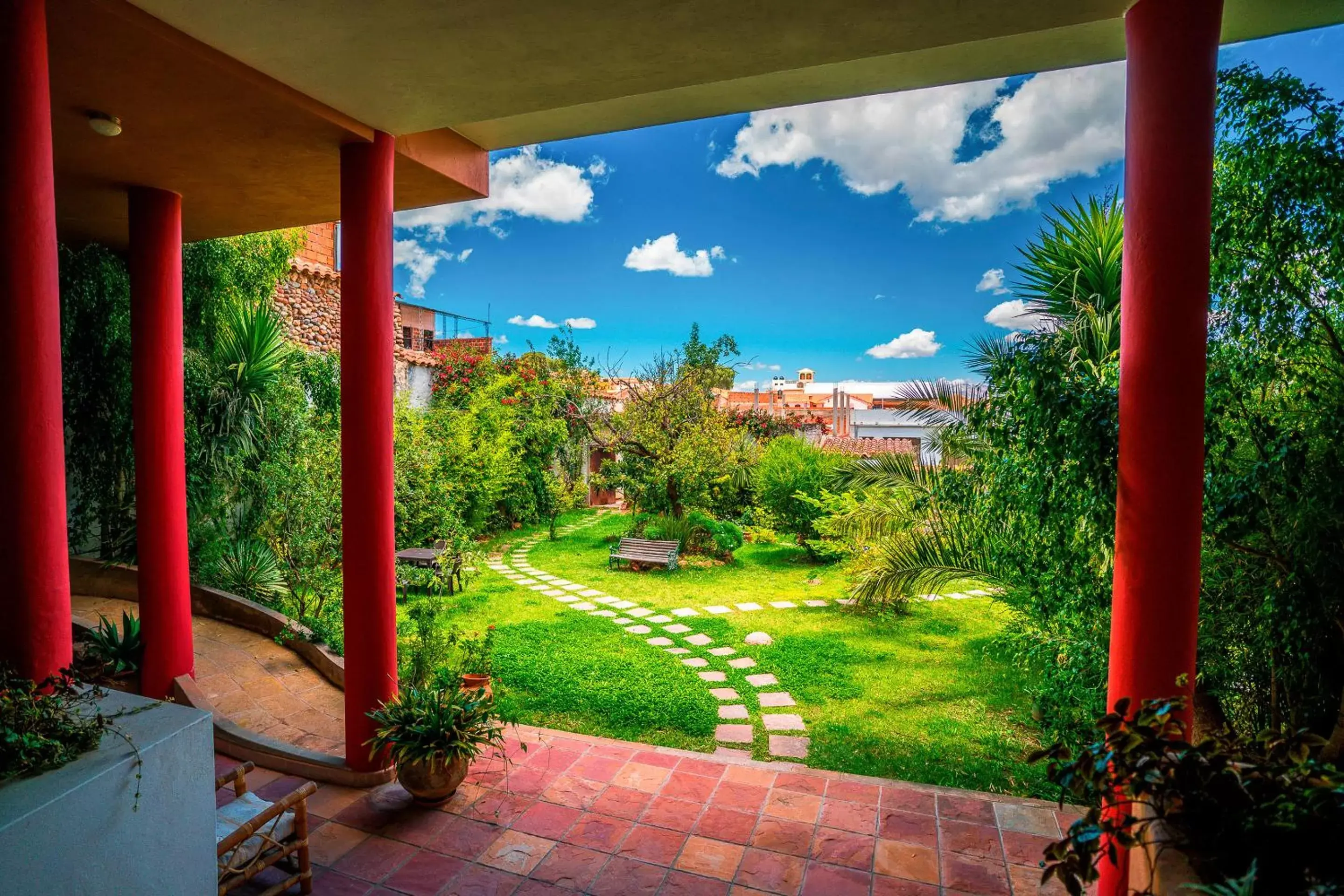 Garden view in Hotel Villa Antigua