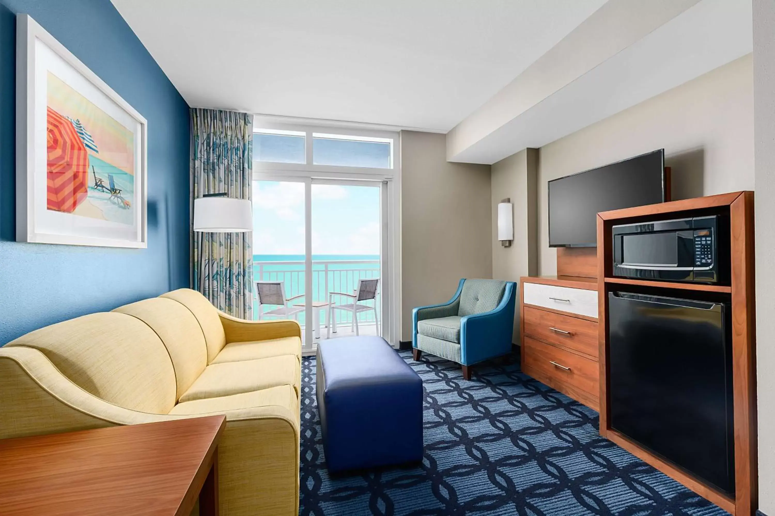 Living room, Seating Area in Homewood Suites by Hilton Myrtle Beach Oceanfront