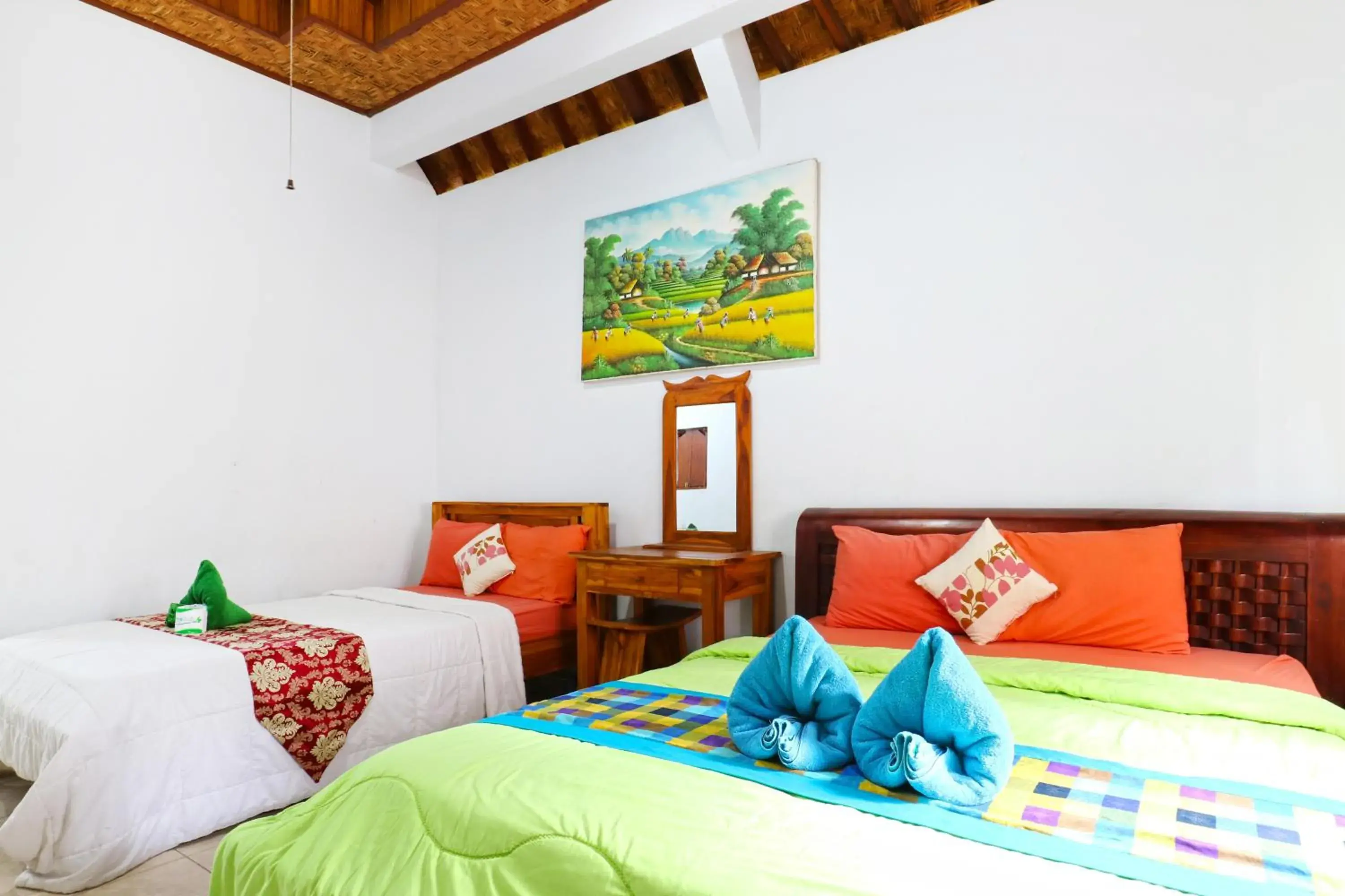 Bed in Aurora House Ubud