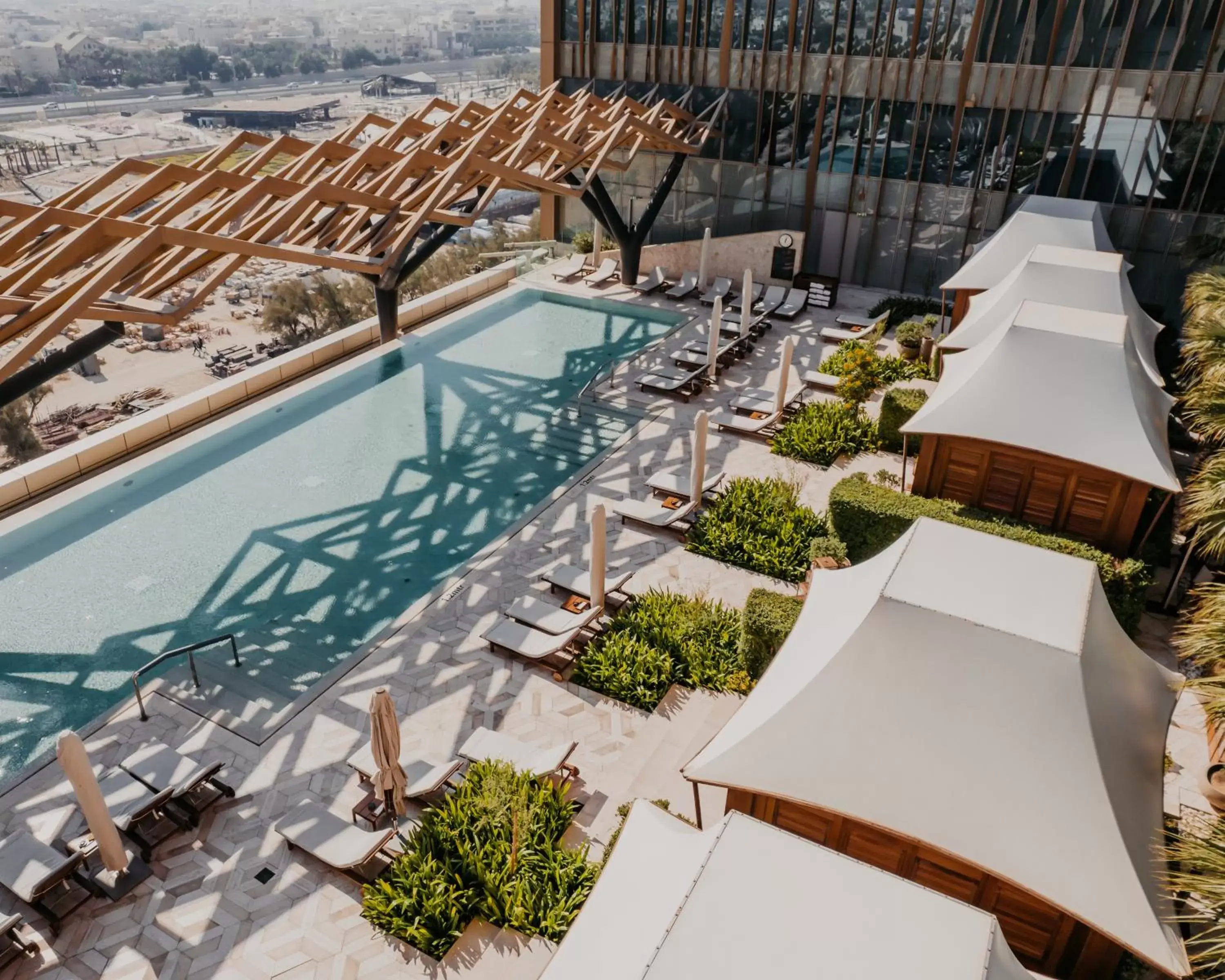 Swimming pool in Four Seasons Hotel Kuwait at Burj Alshaya Swimming pool in Four Seasons Hotel Kuwait at Burj Alshaya