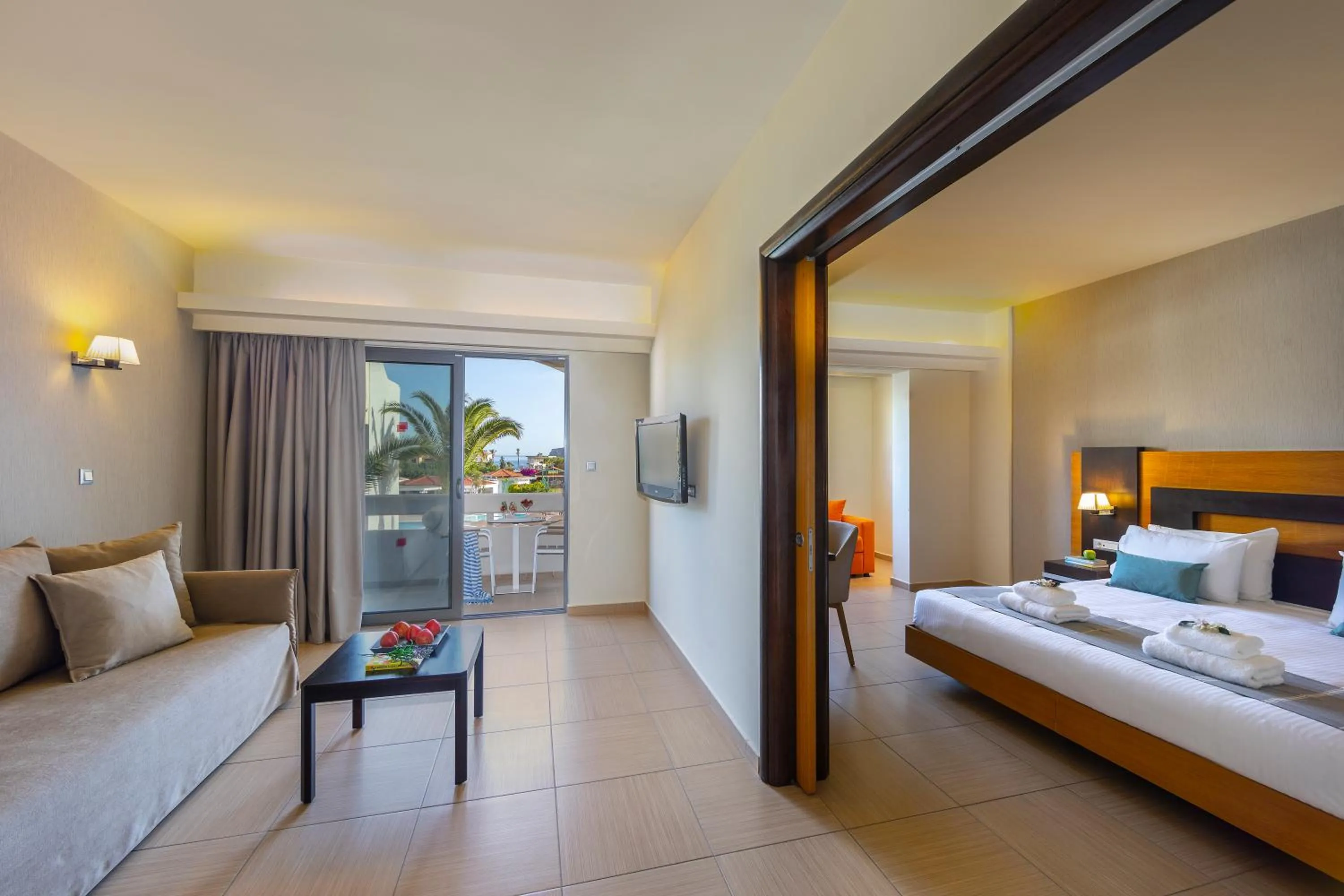 Living room, Bed in Leonardo Kolymbia Resort Rhodes