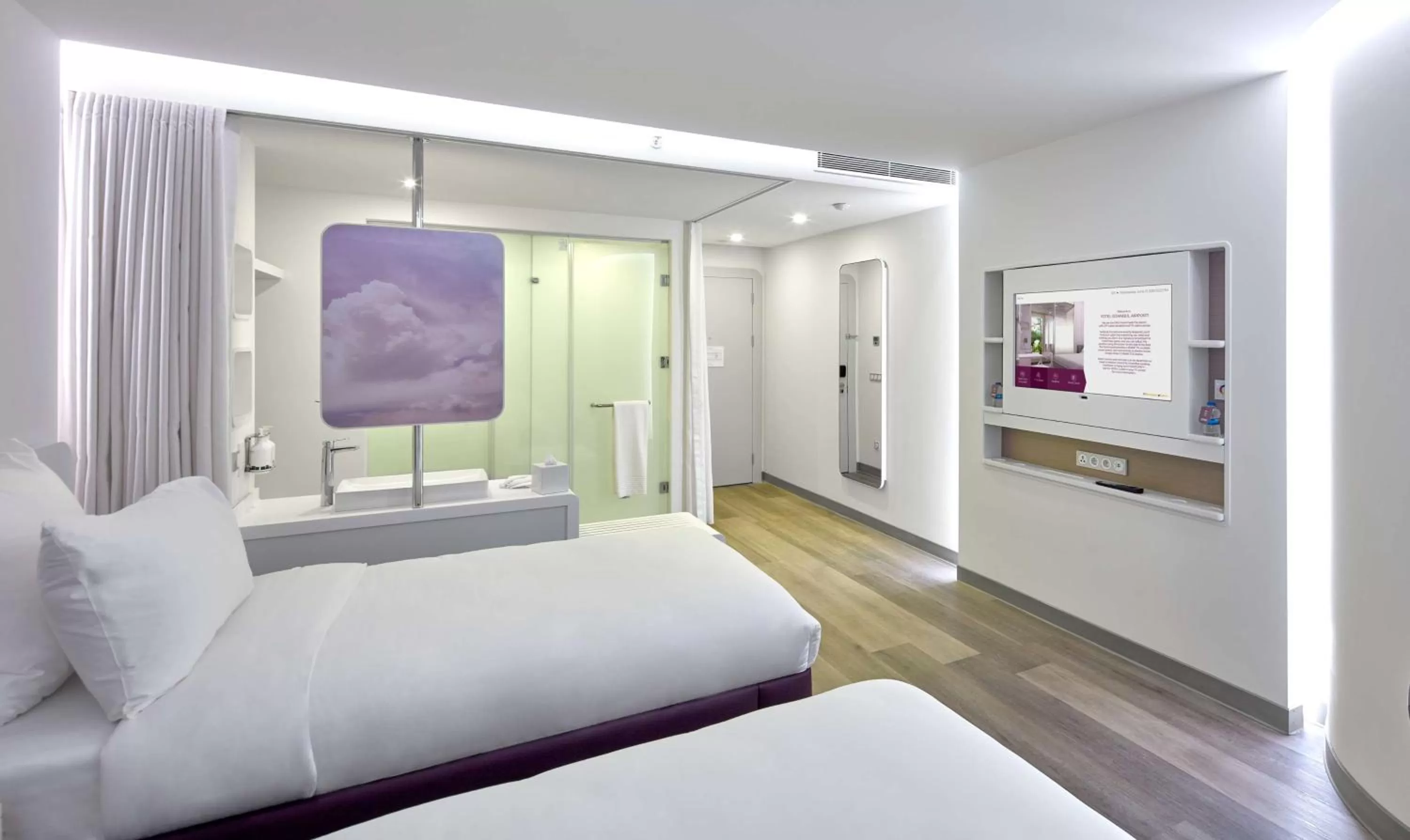 Bedroom, Bed in YOTELAIR Istanbul Airport, Duty free - International Transit area