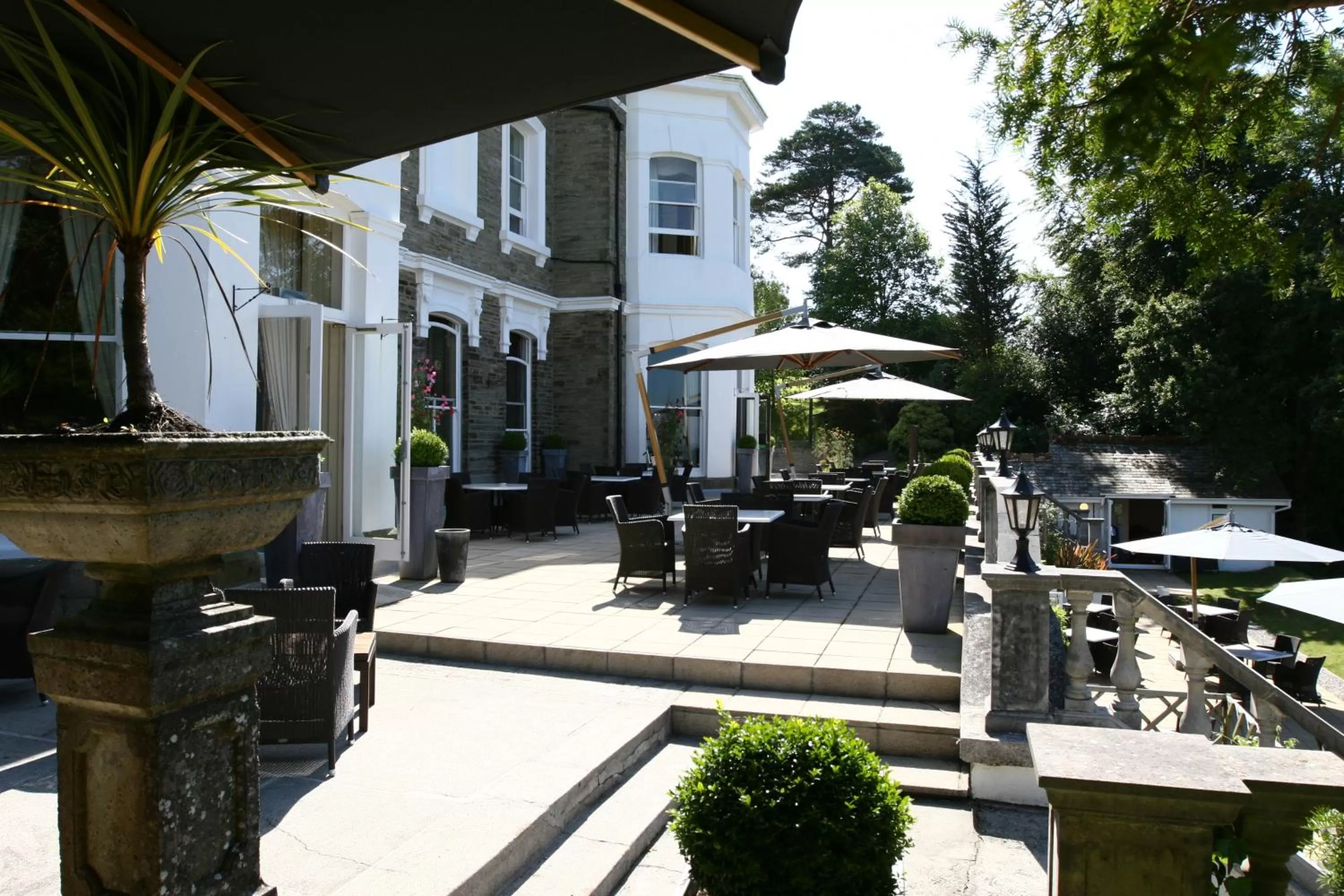 Patio in Trenython Manor Resort