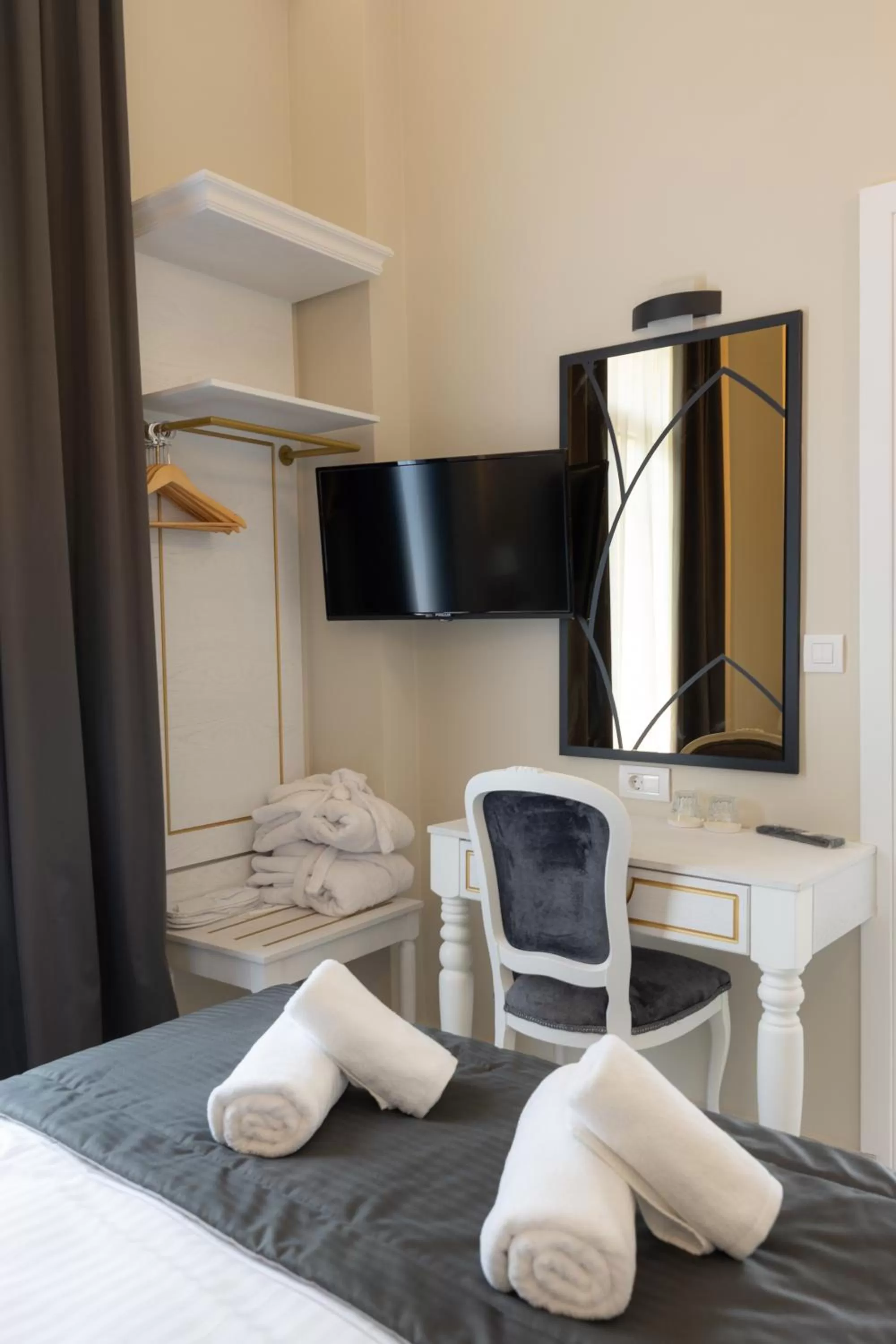 Bed in Modern Revival Luxury Hotel