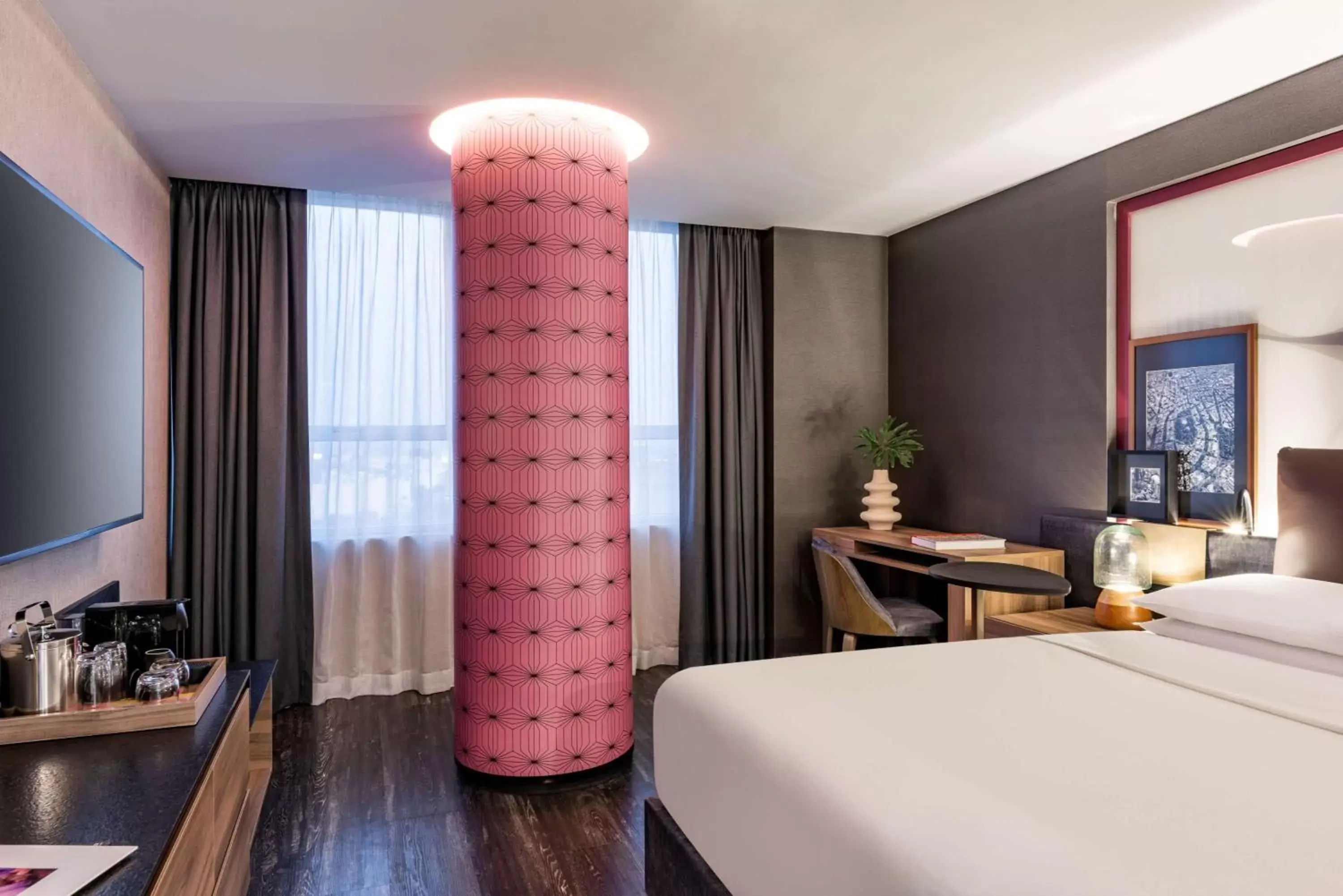 Bedroom, TV/Entertainment Center in Andaz Mexico City Condesa - A Concept by Hyatt