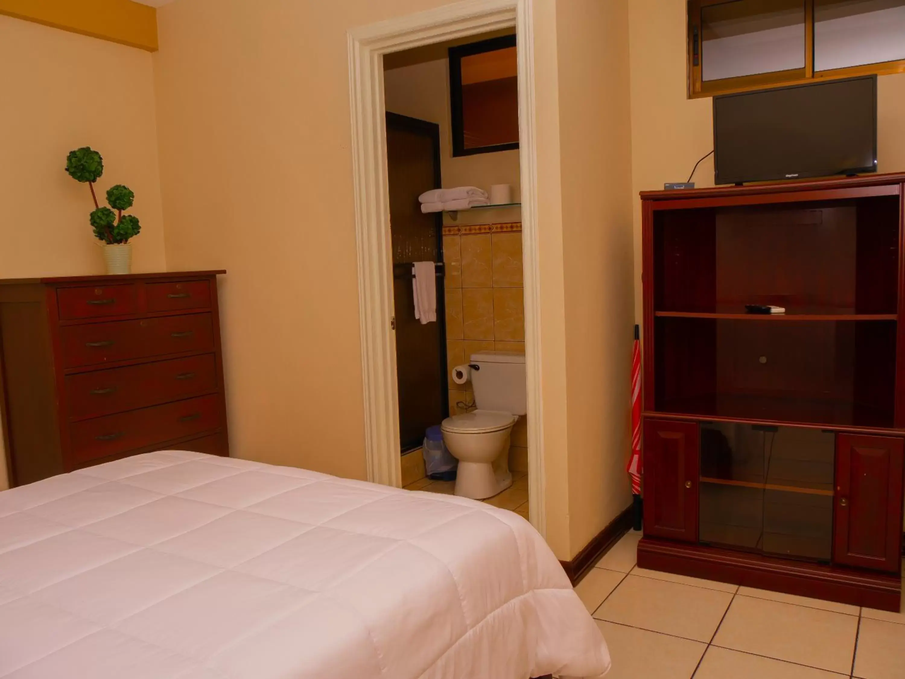 Communal lounge/ TV room, Bed in Hotel Bamboo Aeropuerto