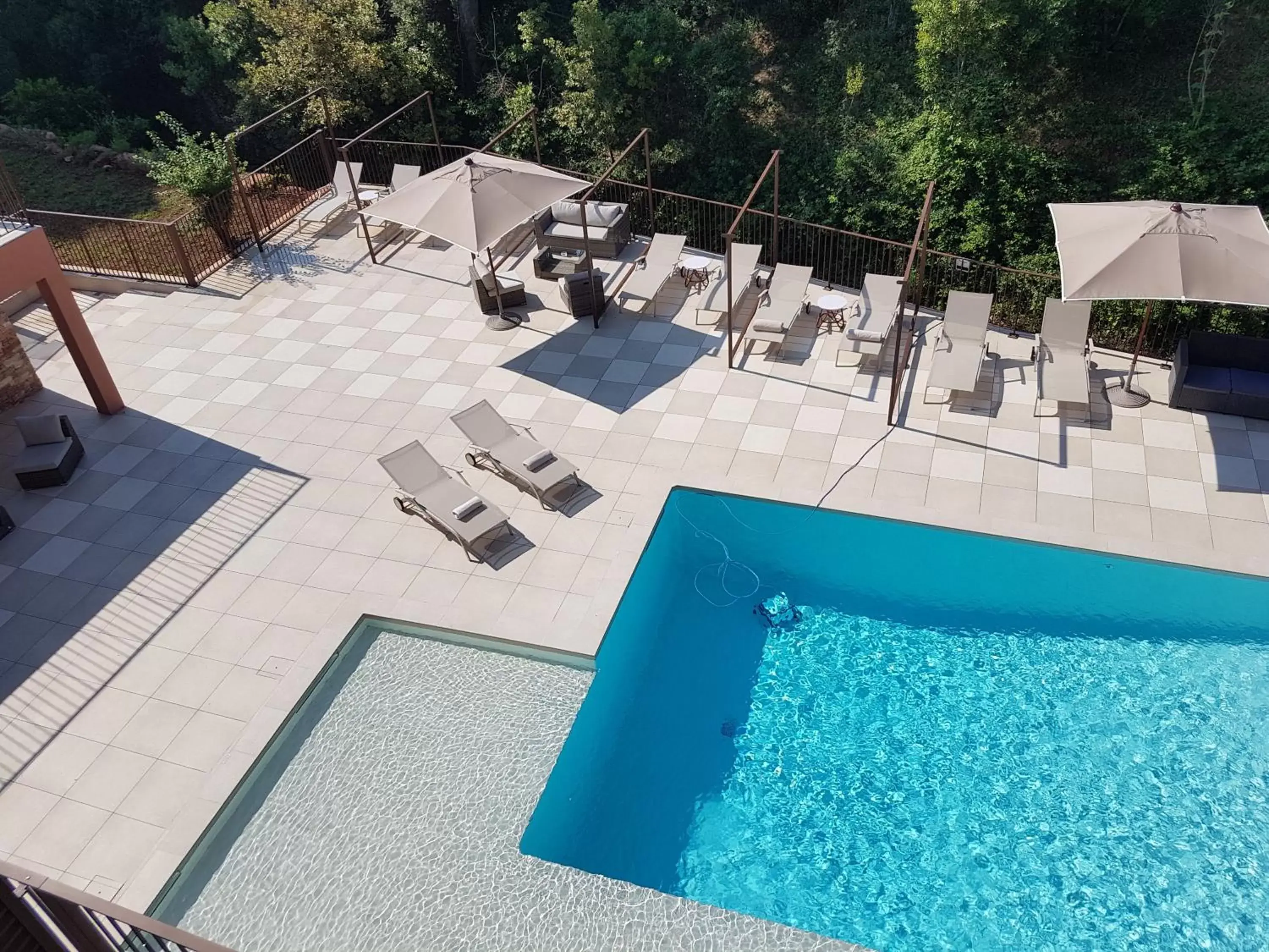 Balcony/Terrace, Pool View in Le Mas du Lingousto