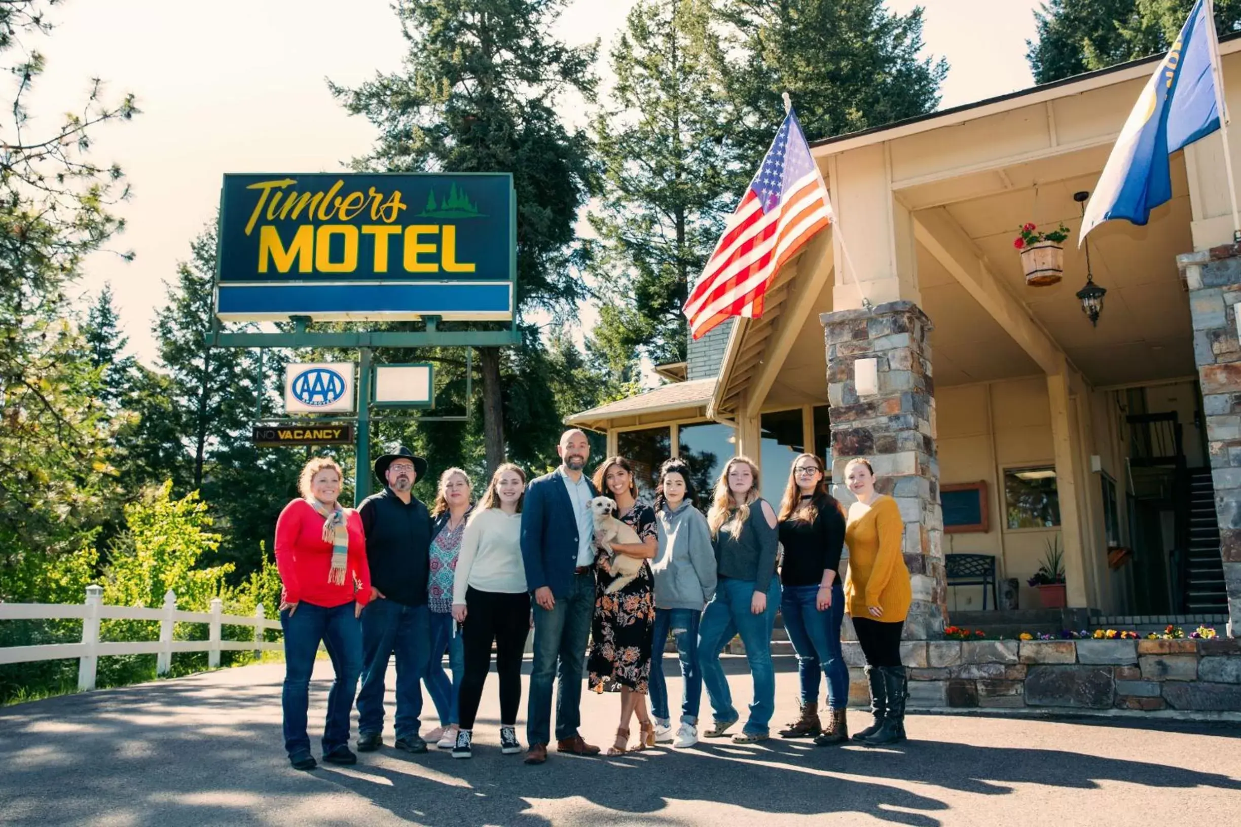 People in Timbers Motel