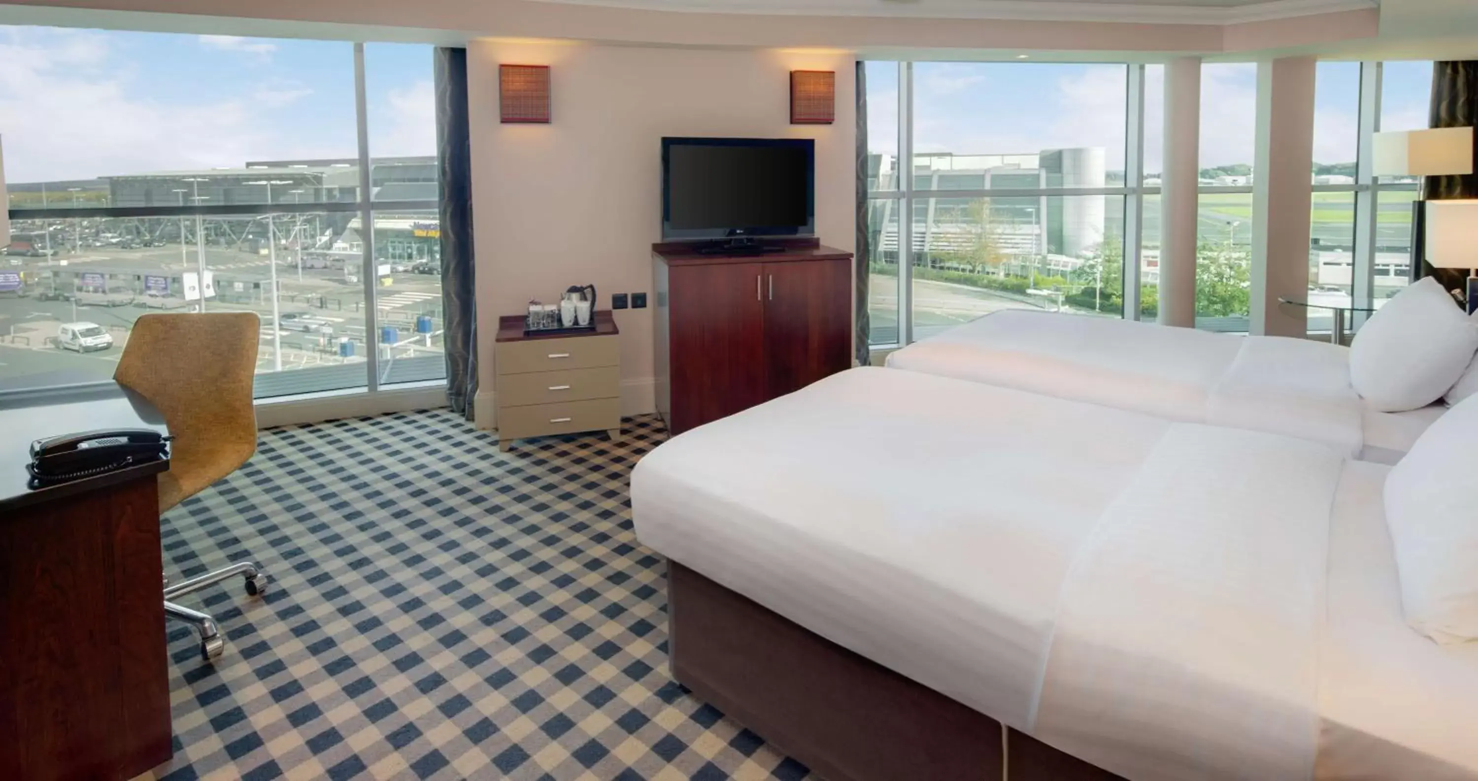 Bedroom, View in DoubleTree by Hilton Hotel Newcastle International Airport