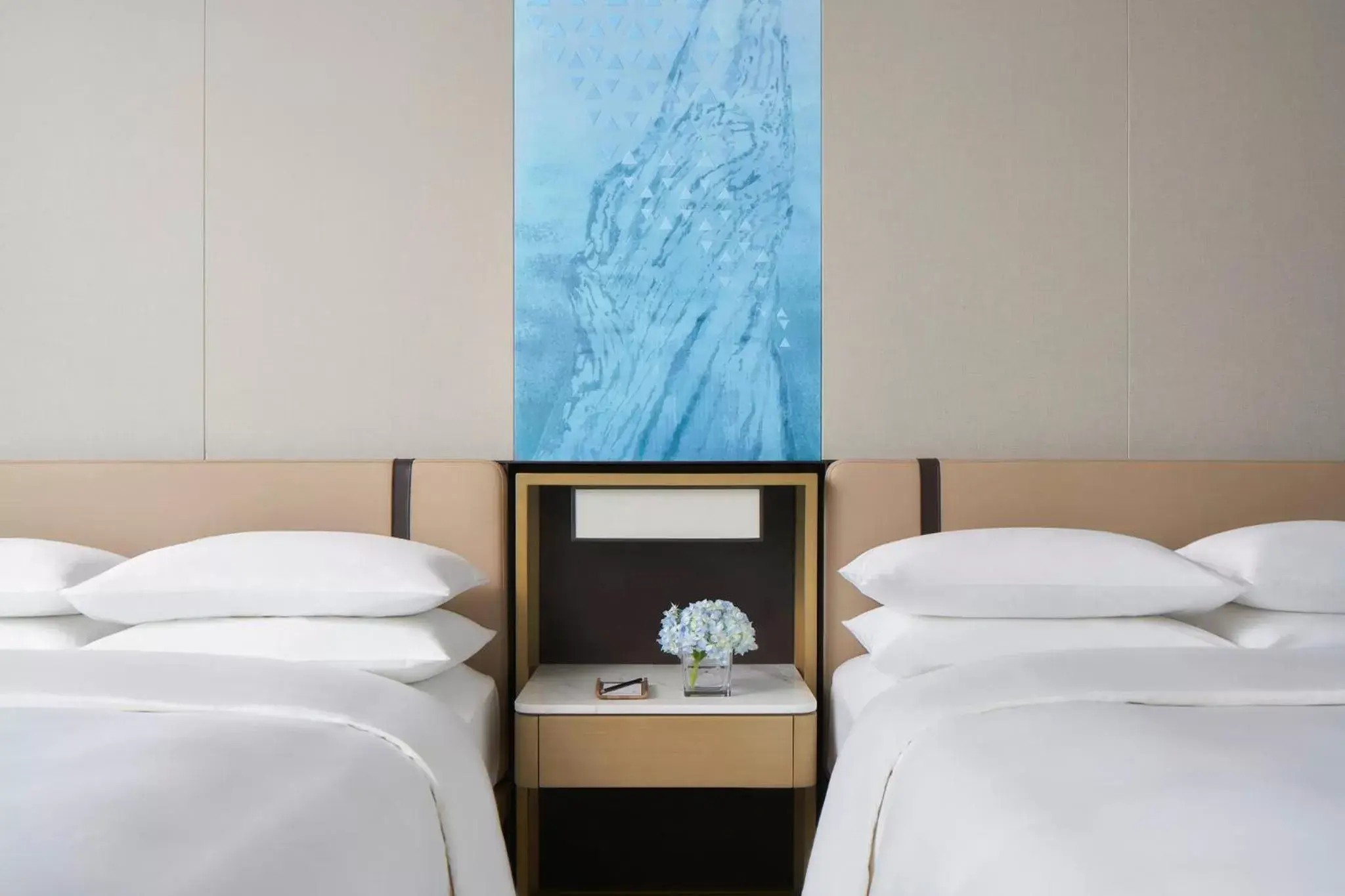 Decorative detail, Bed in Jinhua Marriott Hotel