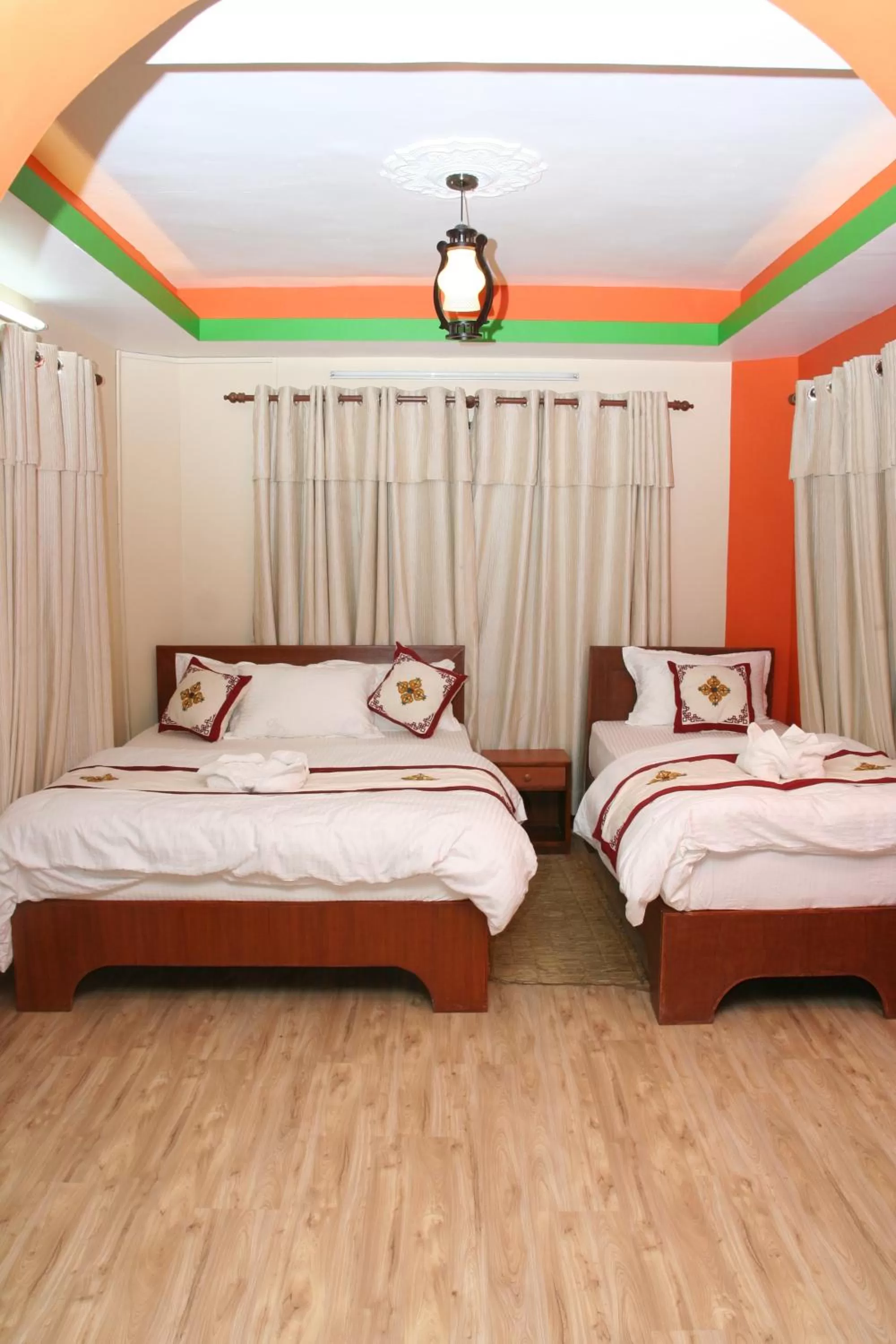 Living room, Bed in Thamel Backpackers Home