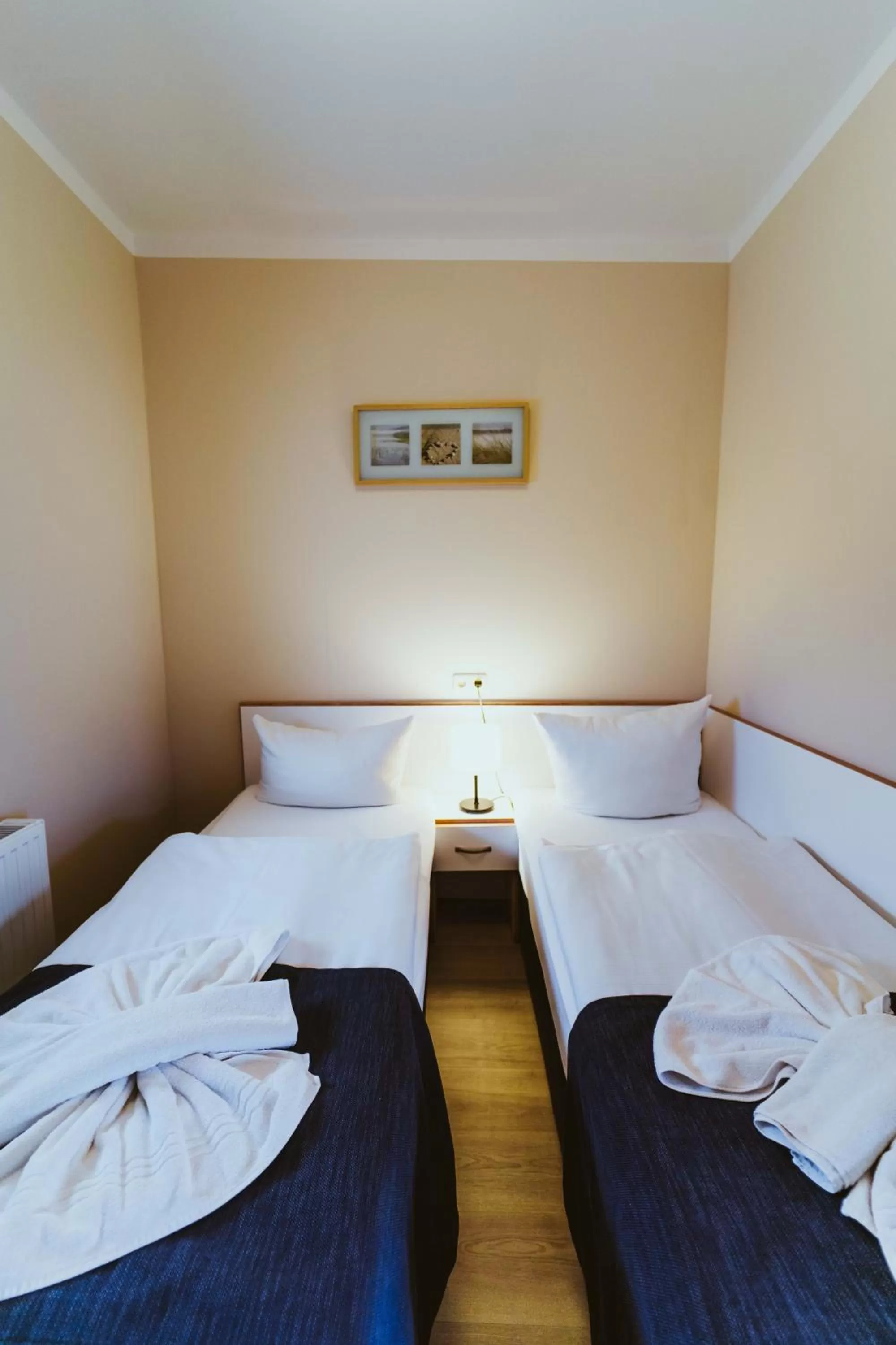 Bed in Aparthotel Stralsund Studios und Apartments