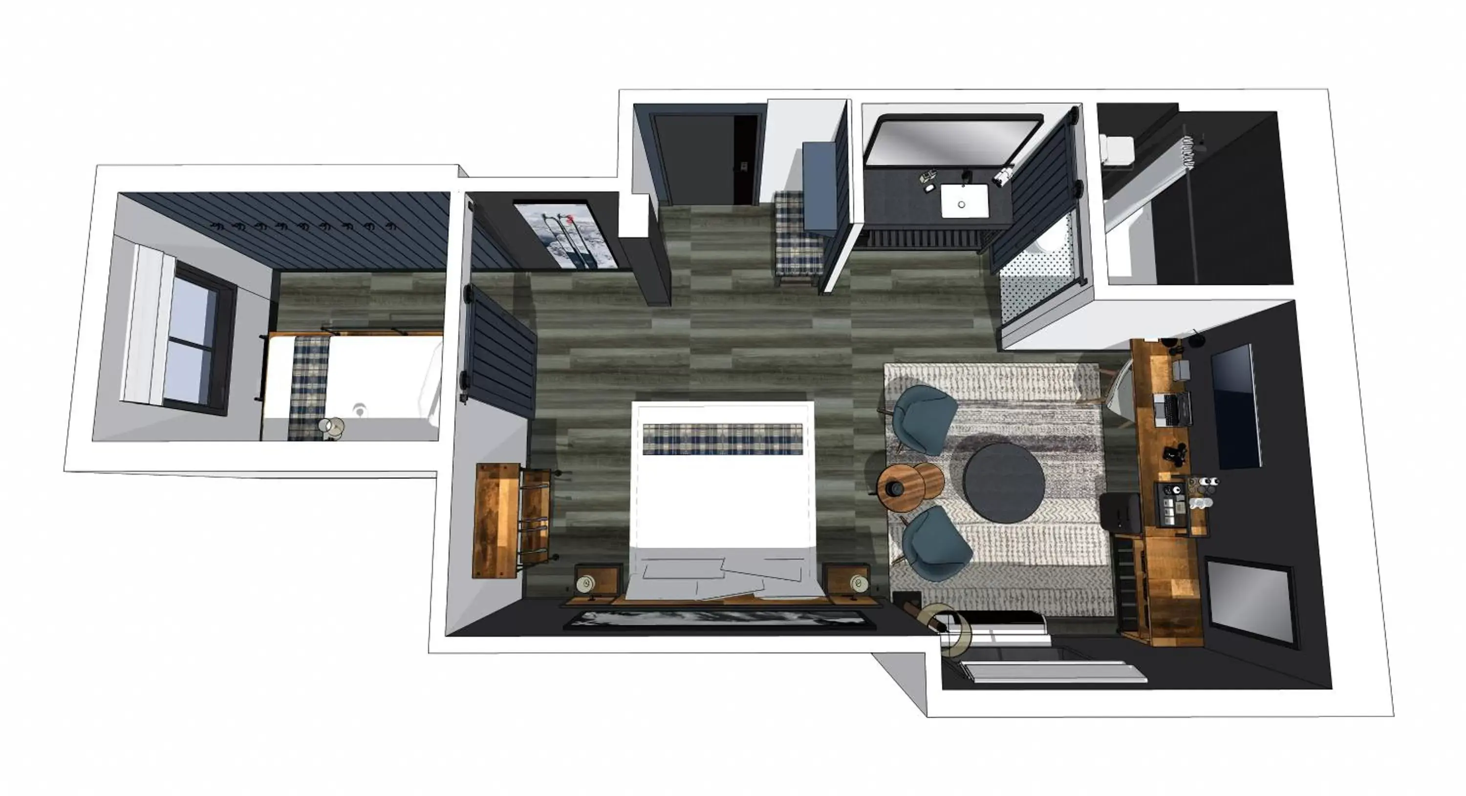 Bathroom, Floor Plan in Gravity Haus