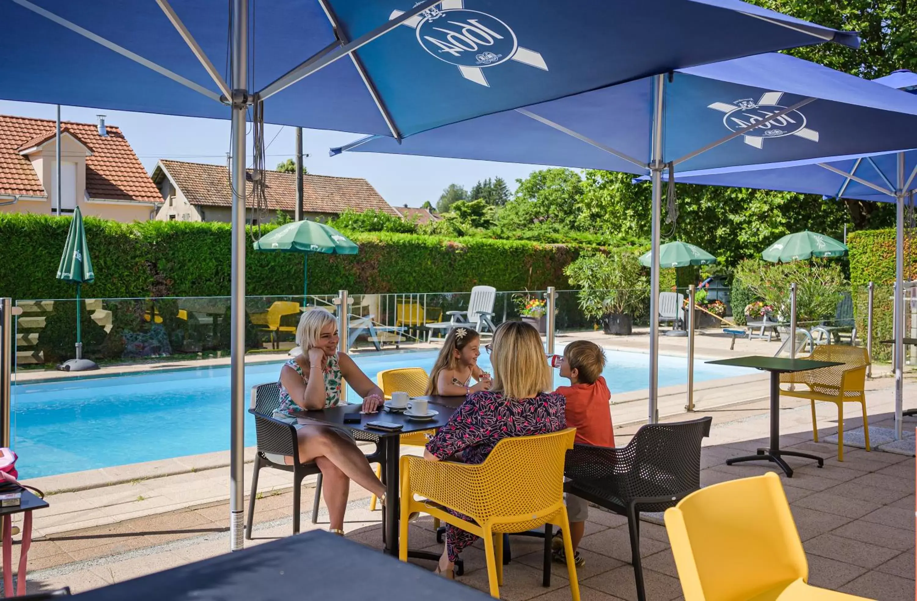 Patio, Swimming Pool in ibis Belfort Danjoutin