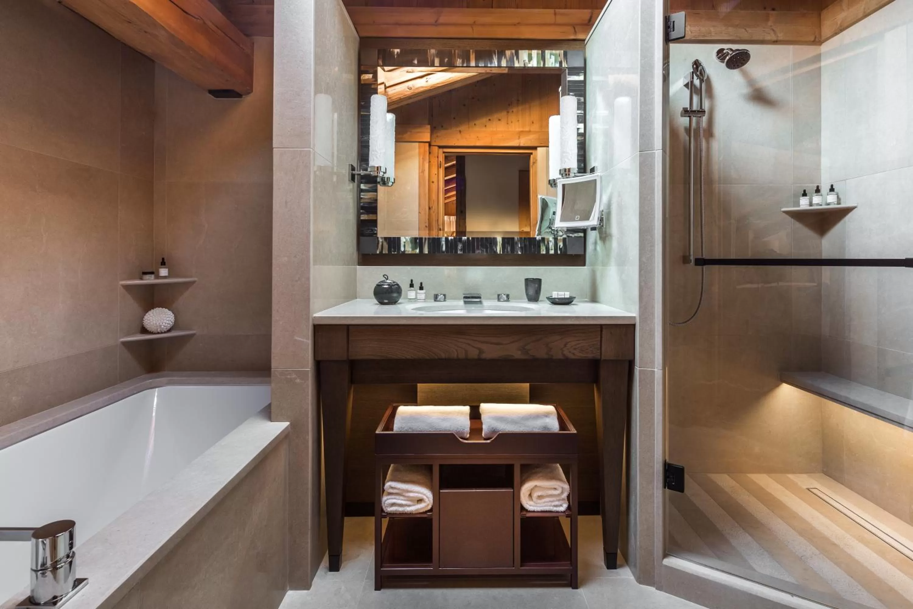 Bathroom in Les Chalets du Mont d'Arbois & Spa, Megève
