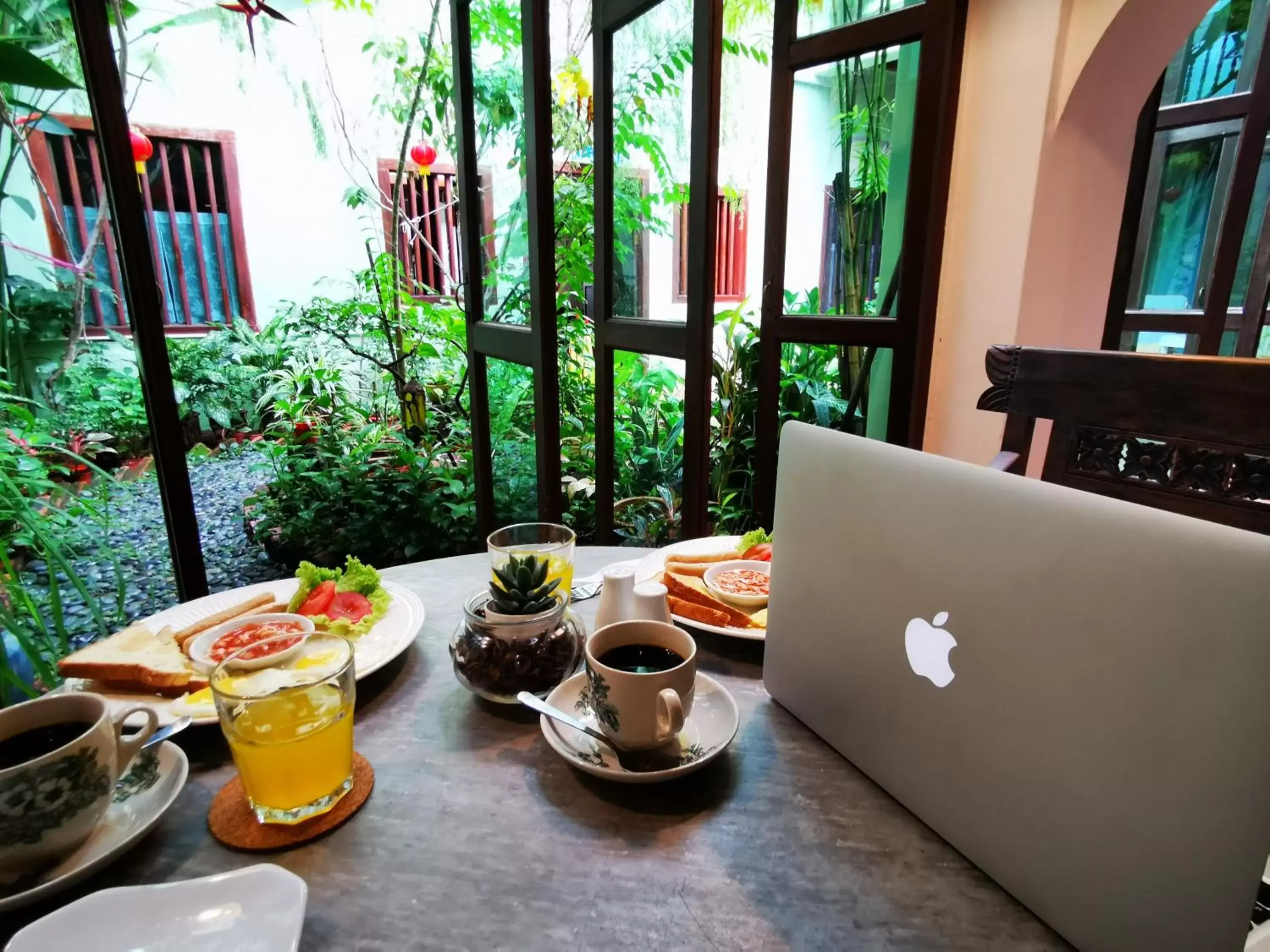 Continental breakfast in East Indies Mansion