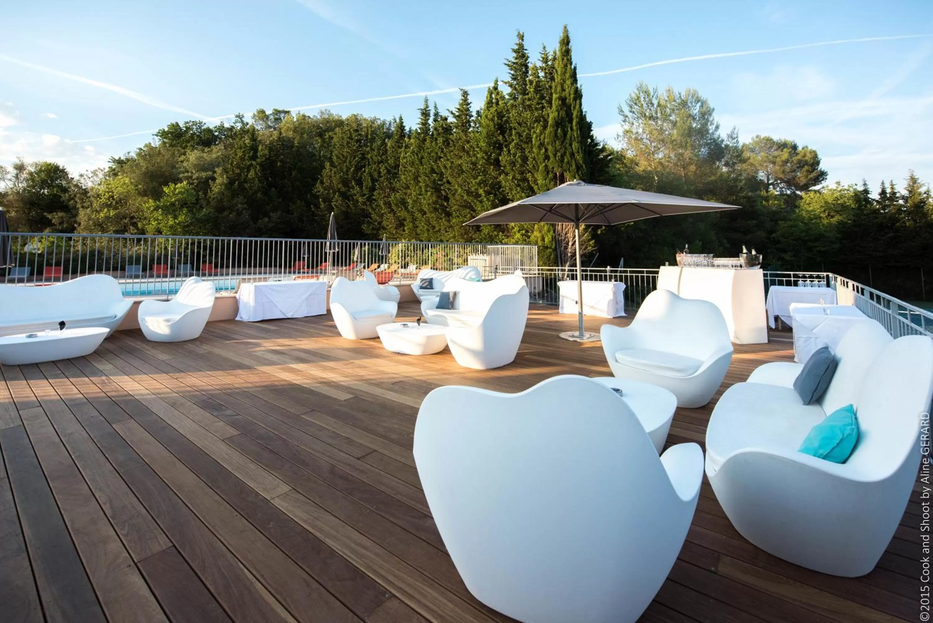 Balcony/Terrace in Hôtel Golf & Spa Château de la Bégude The Originals Collection