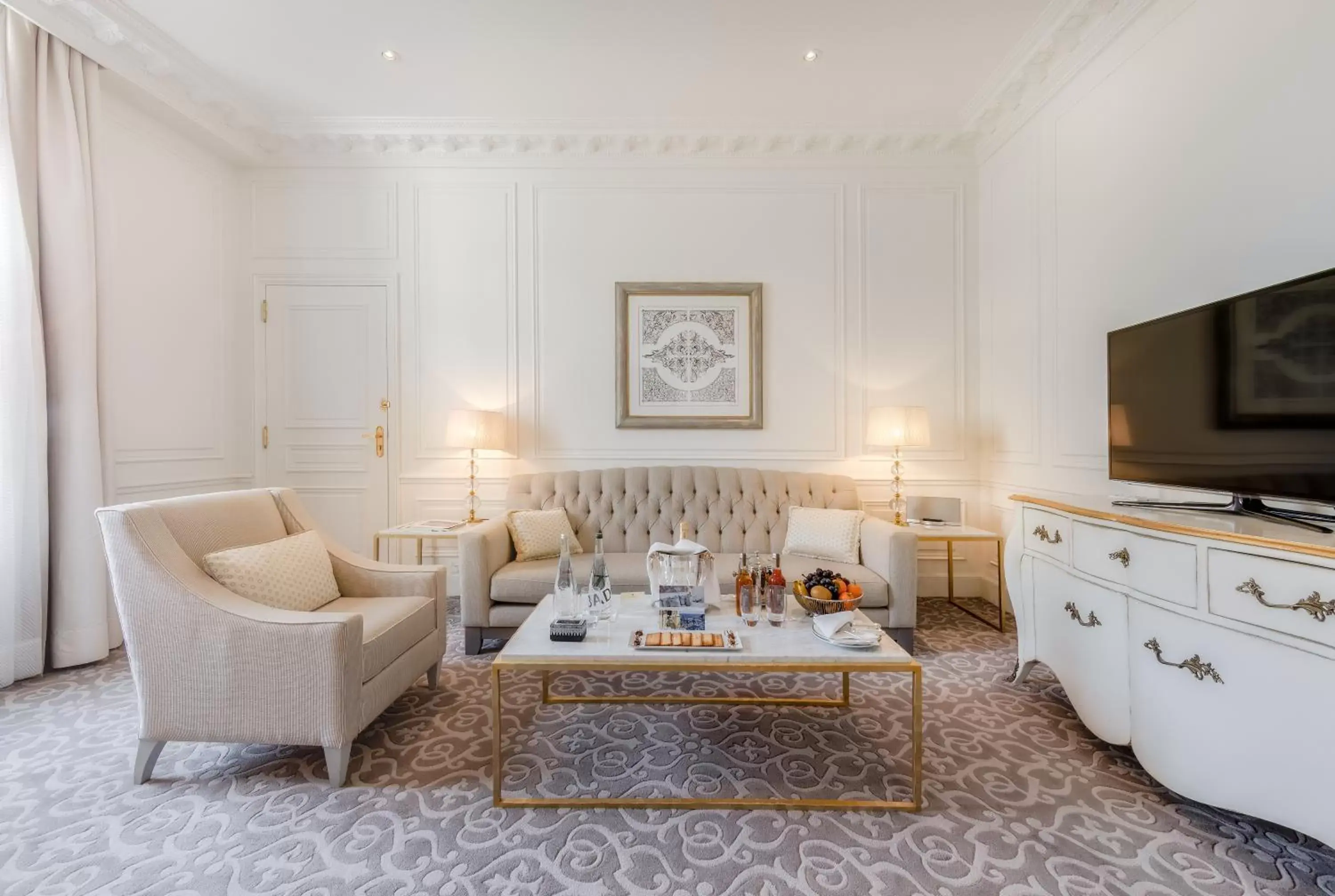 Living room, Seating Area in Hôtel Hermitage Monte-Carlo