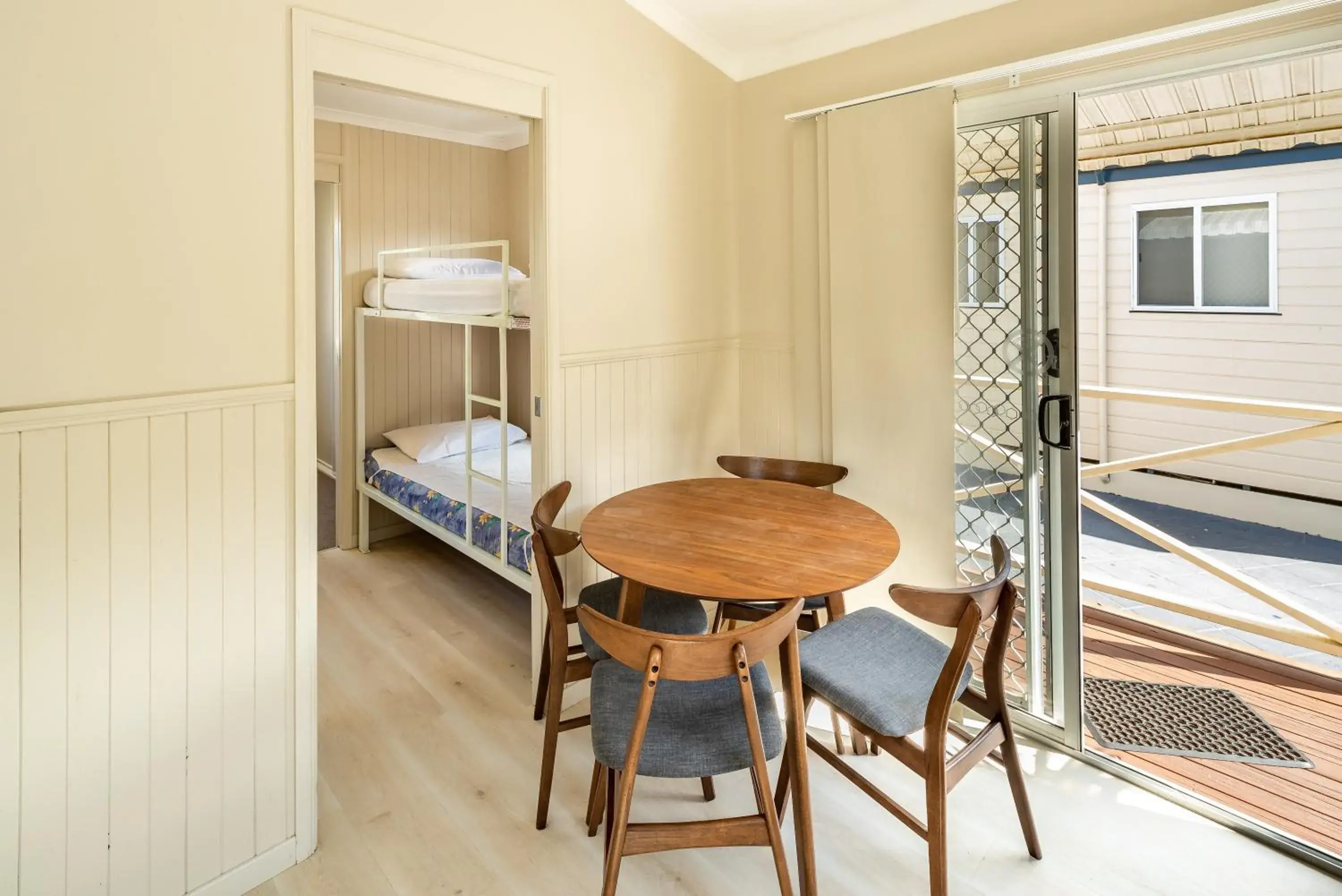Dining area, Bed in Ingenia Holidays White Albatross Dining area, Bed in Ingenia Holidays White Albatross