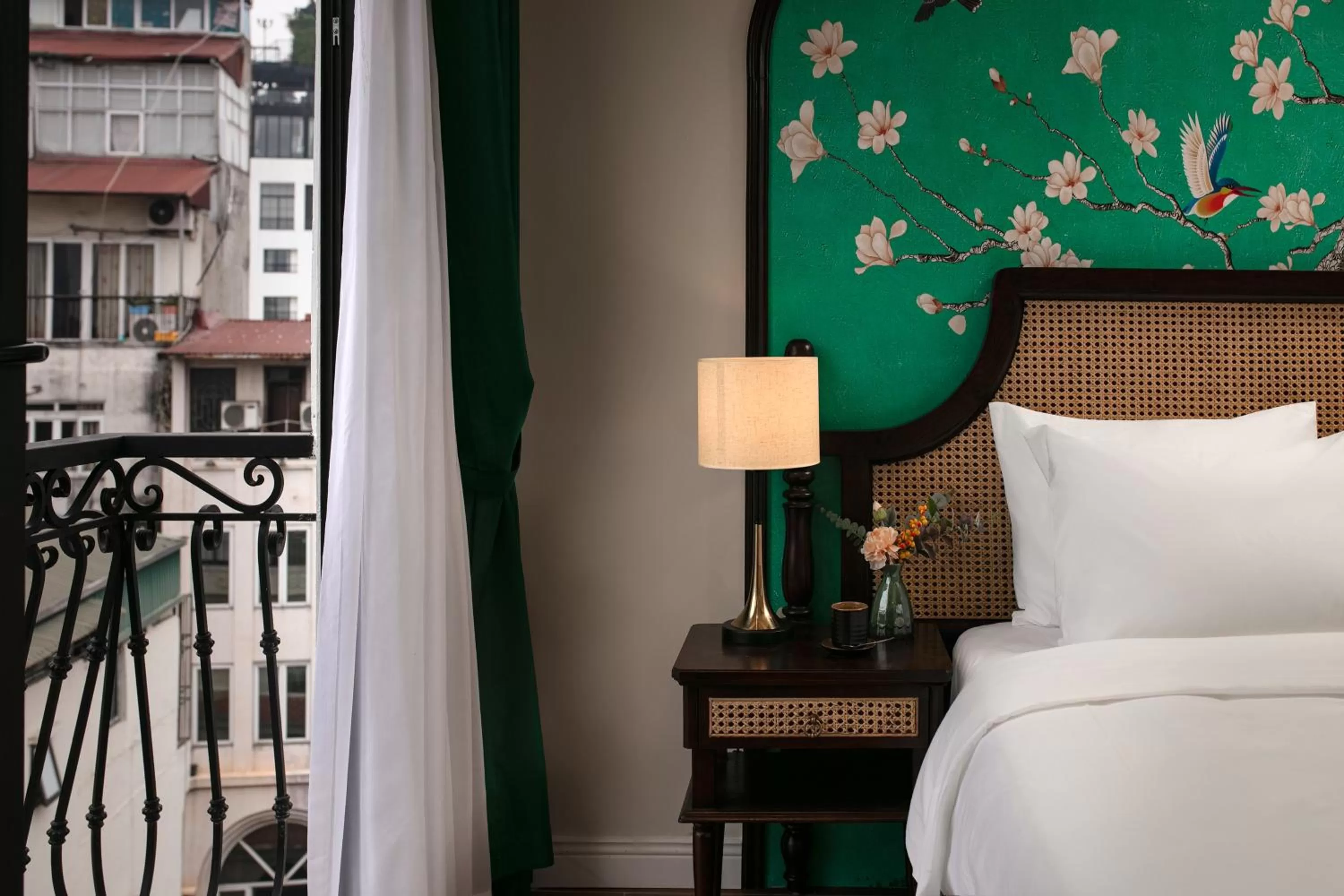 View (from property/room), Bed in La Passion Hanoi Hotel & Apartment