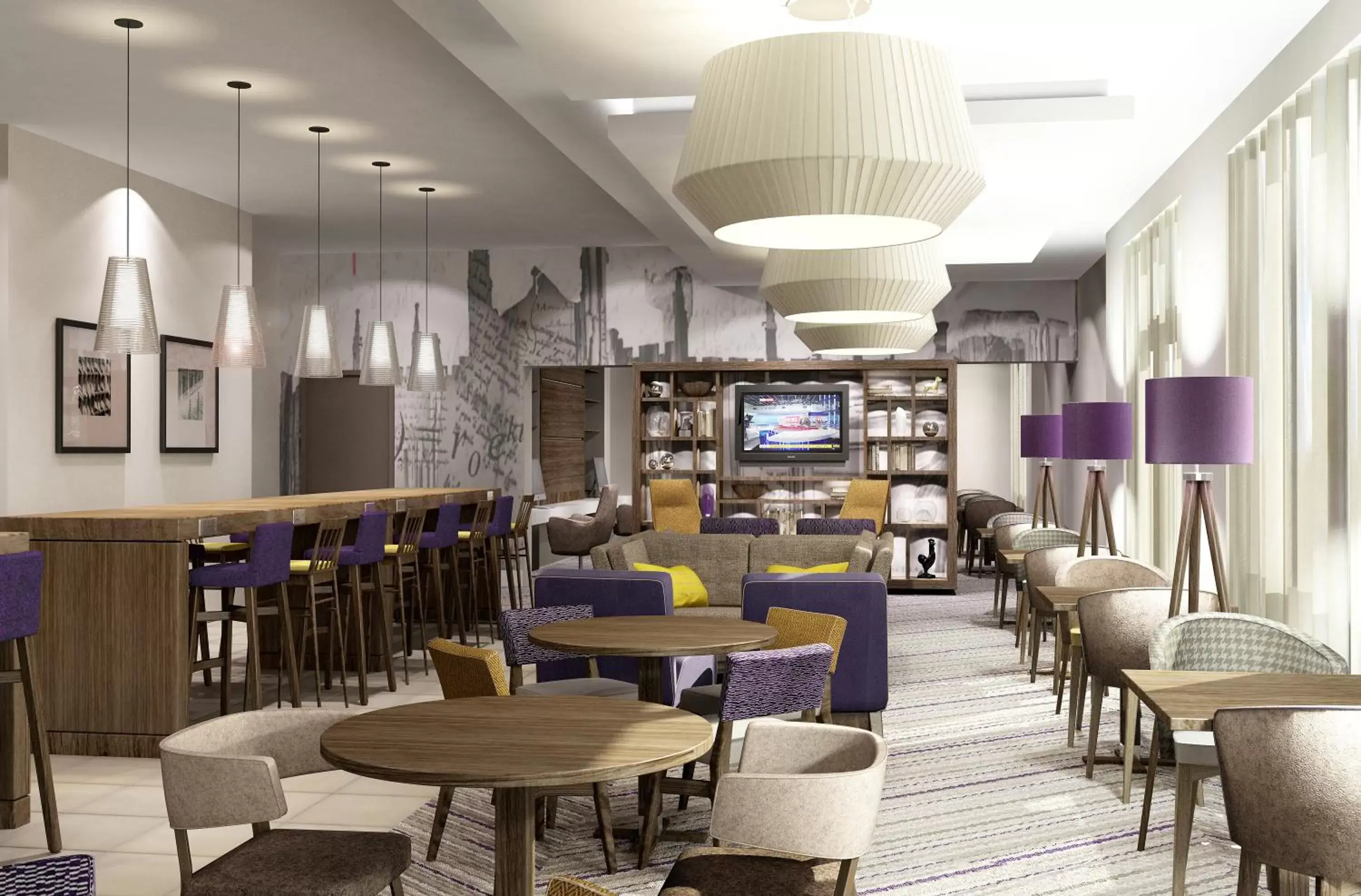 Seating area, Lounge/Bar in Hampton by Hilton Oxford