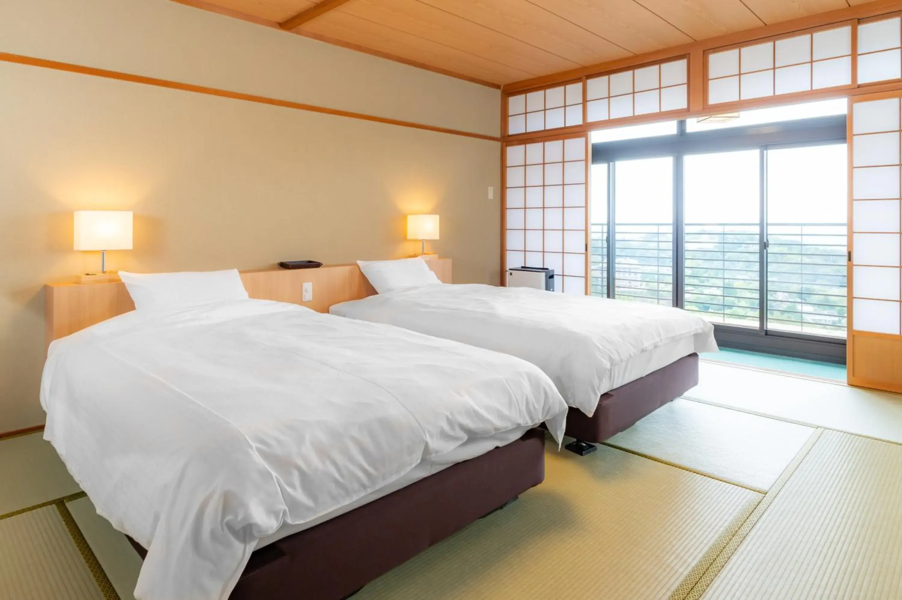 Bed in Arima Onsen Motoyu Kosenkaku